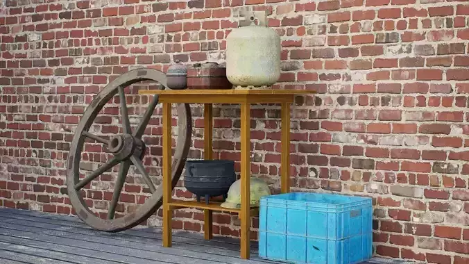 table Low-poly 3D model
