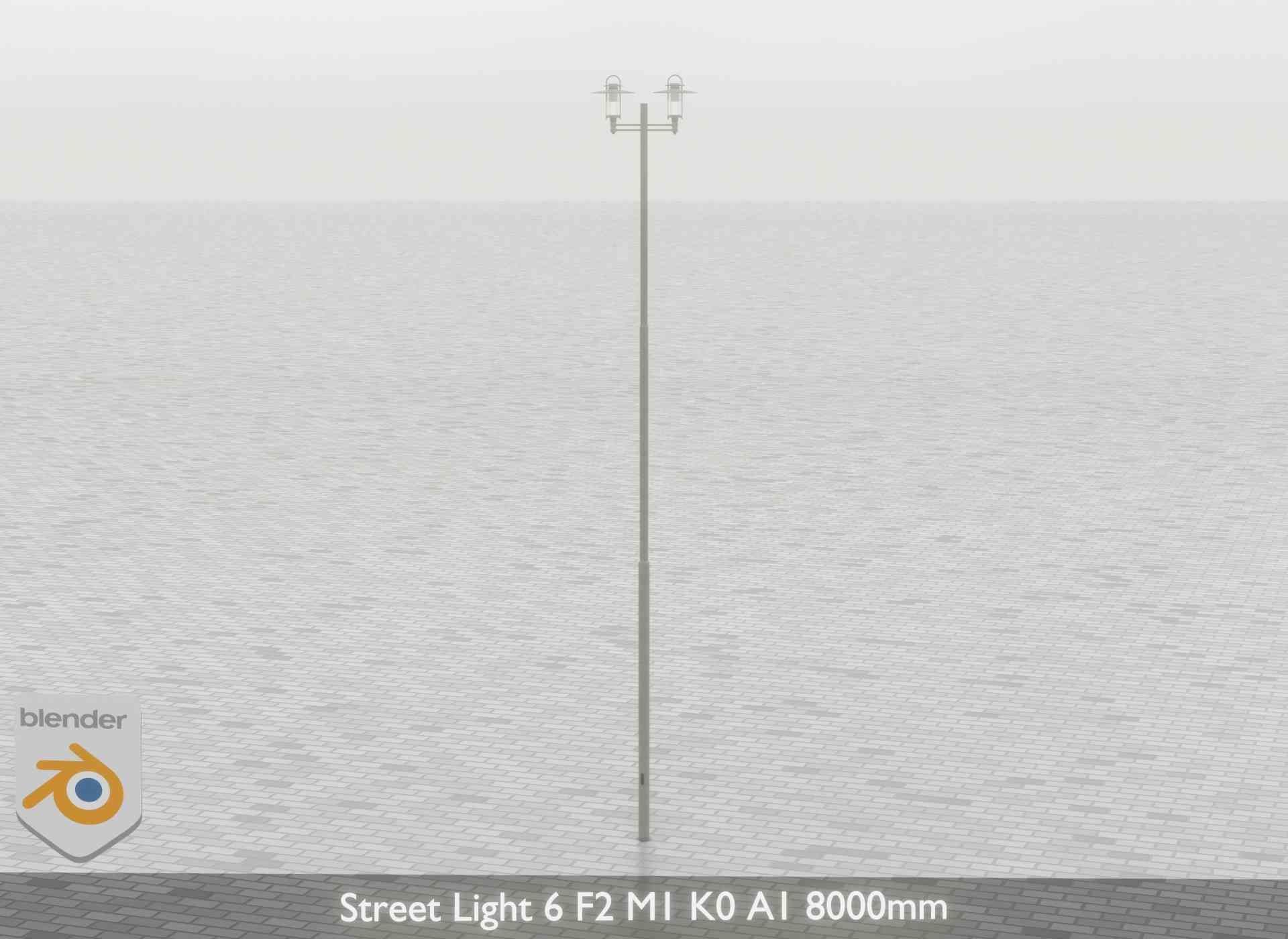 Street Light 6 F2 M1 K0 A1 8000mm Low-poly 3D model_32