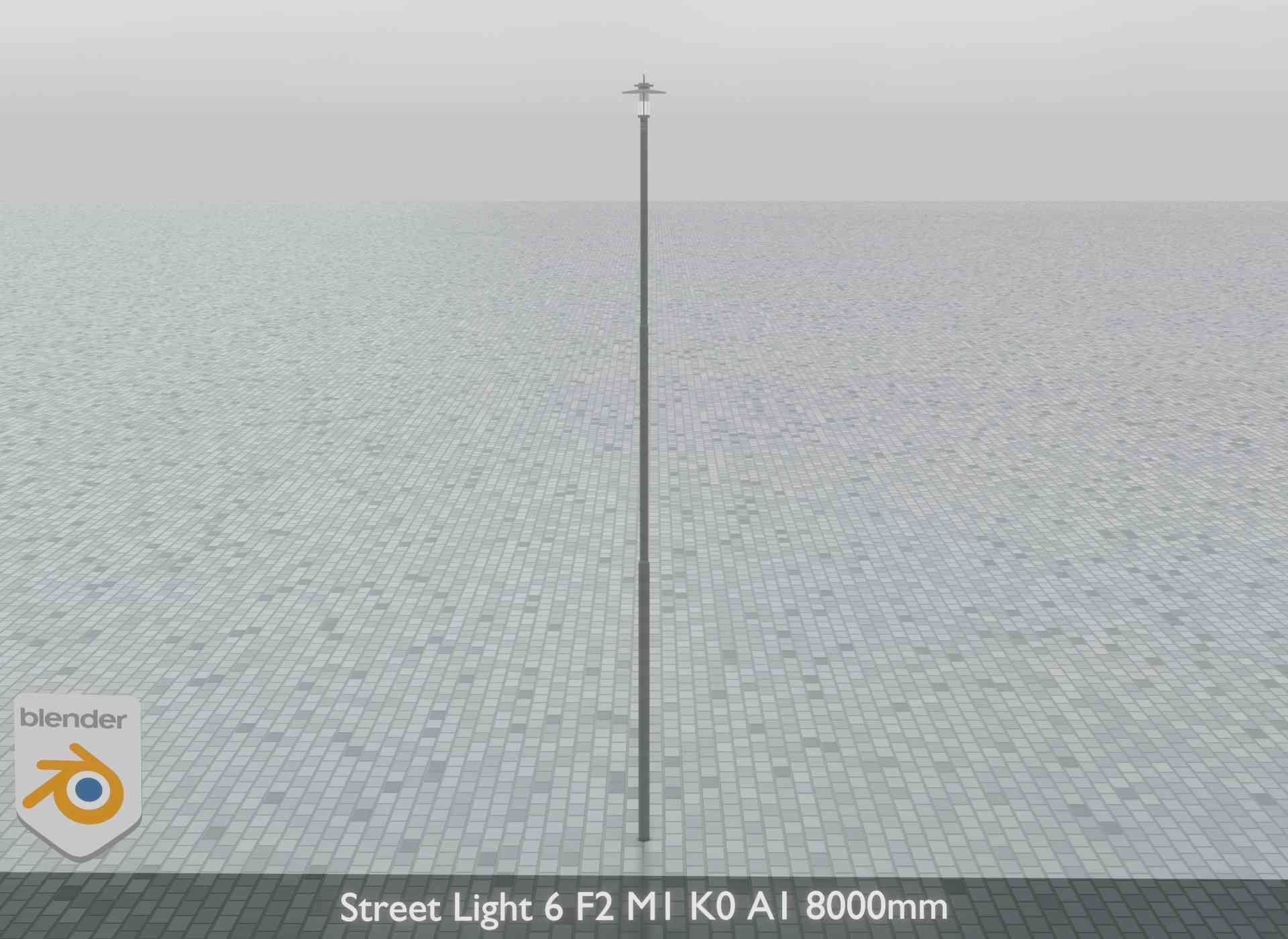 Street Light 6 F2 M1 K0 A1 8000mm Low-poly 3D model_6
