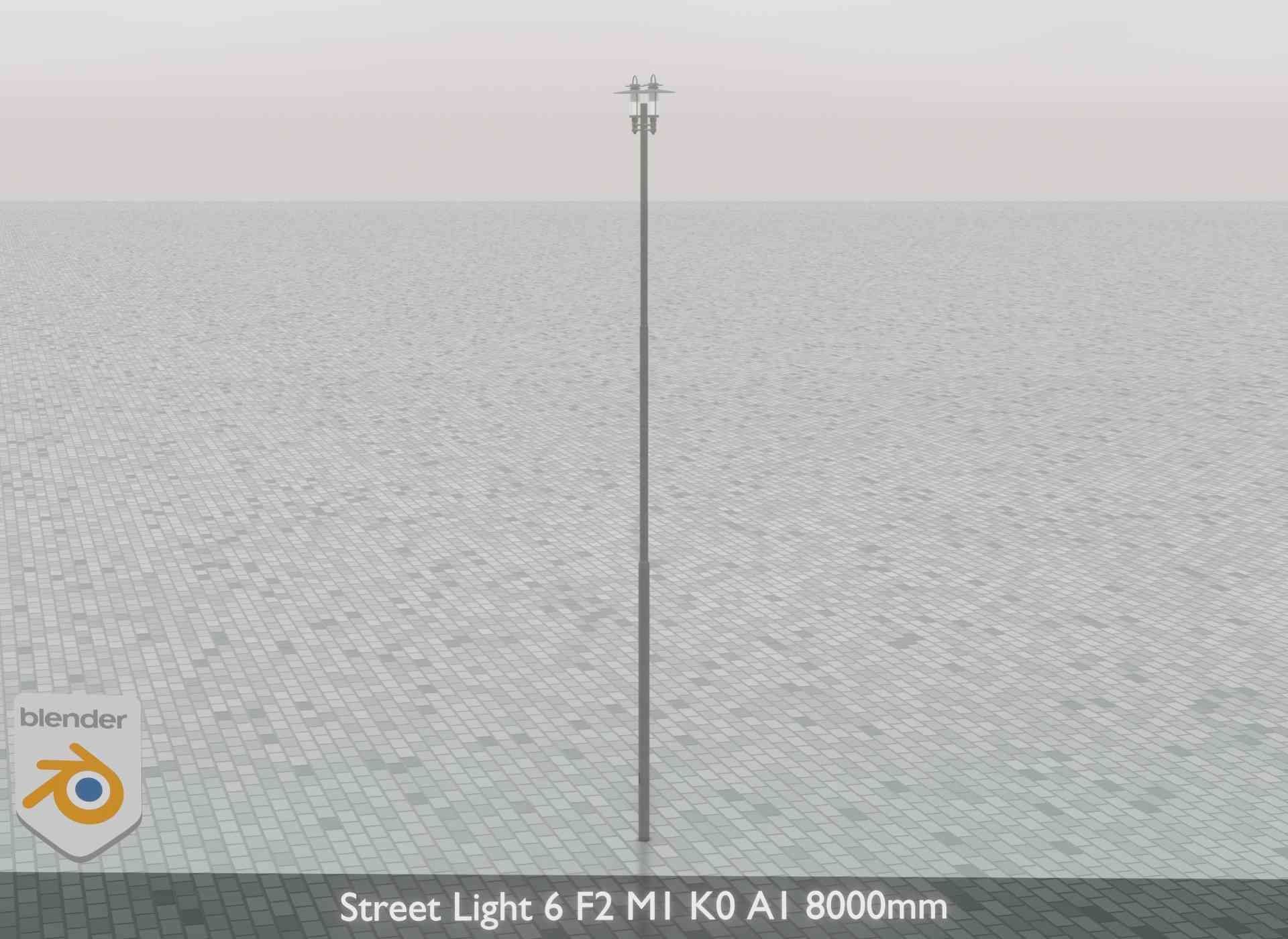 Street Light 6 F2 M1 K0 A1 8000mm Low-poly 3D model_35