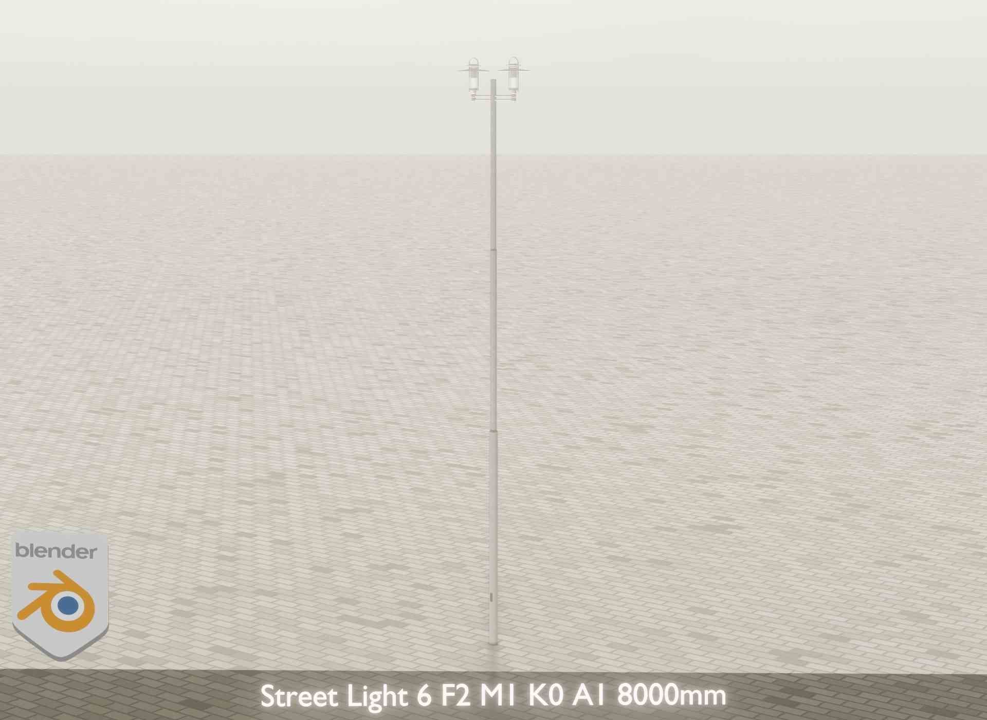 Street Light 6 F2 M1 K0 A1 8000mm Low-poly 3D model_23