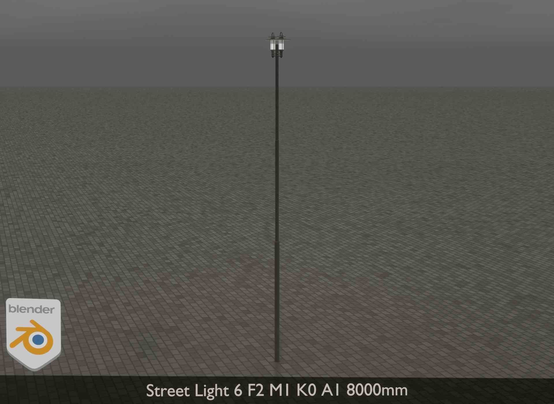 Street Light 6 F2 M1 K0 A1 8000mm Low-poly 3D model_15