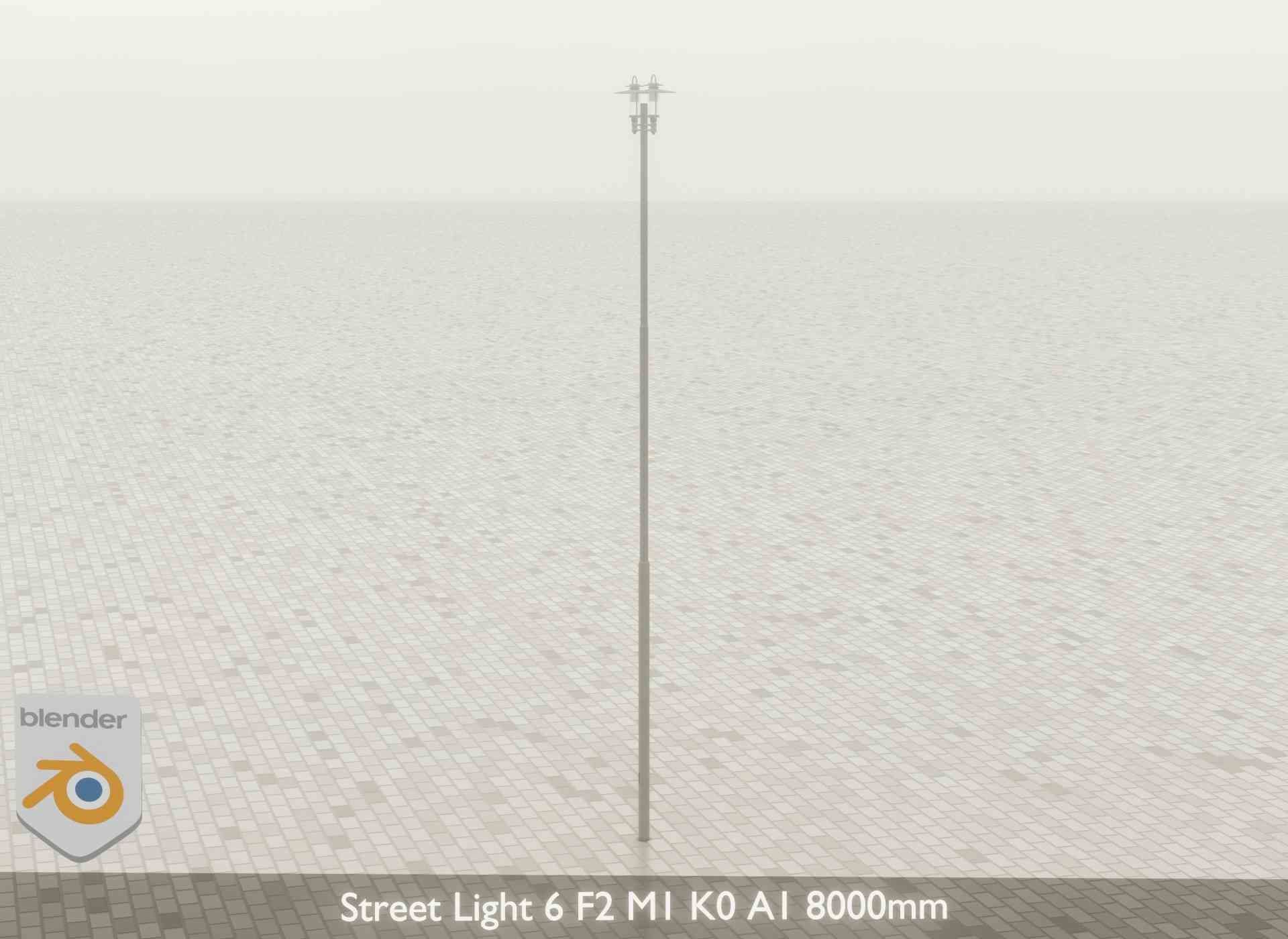 Street Light 6 F2 M1 K0 A1 8000mm Low-poly 3D model_25