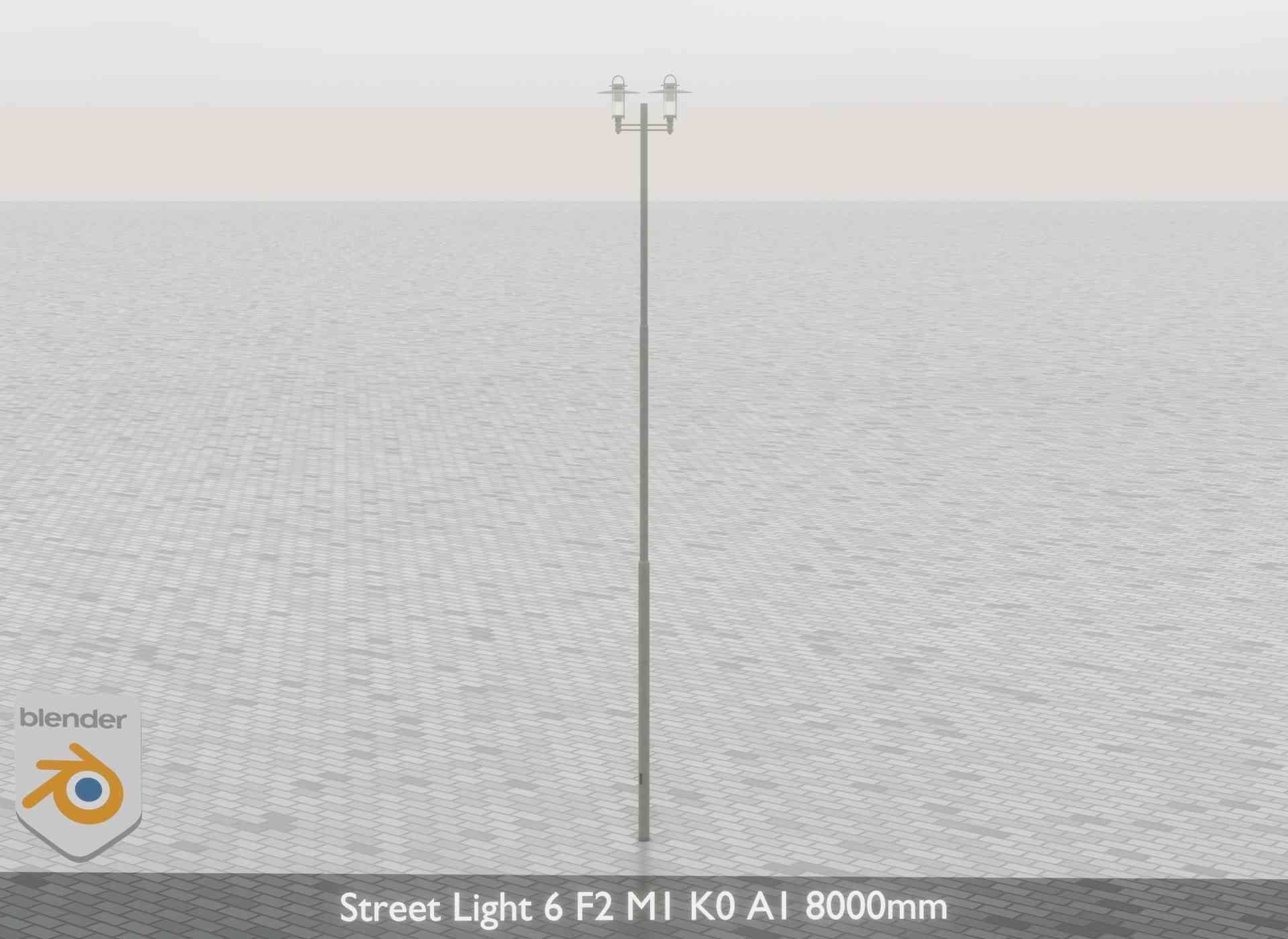 Street Light 6 F2 M1 K0 A1 8000mm Low-poly 3D model_33