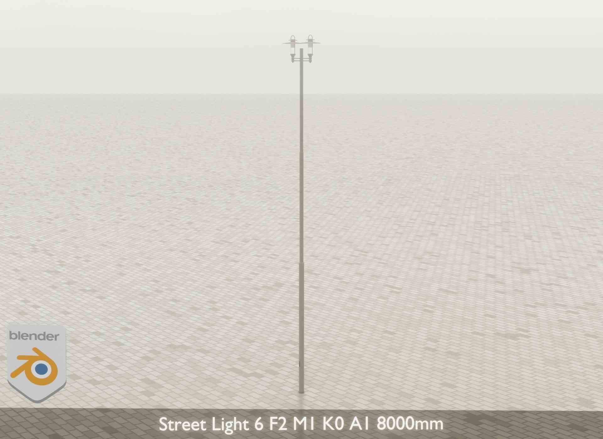 Street Light 6 F2 M1 K0 A1 8000mm Low-poly 3D model_24