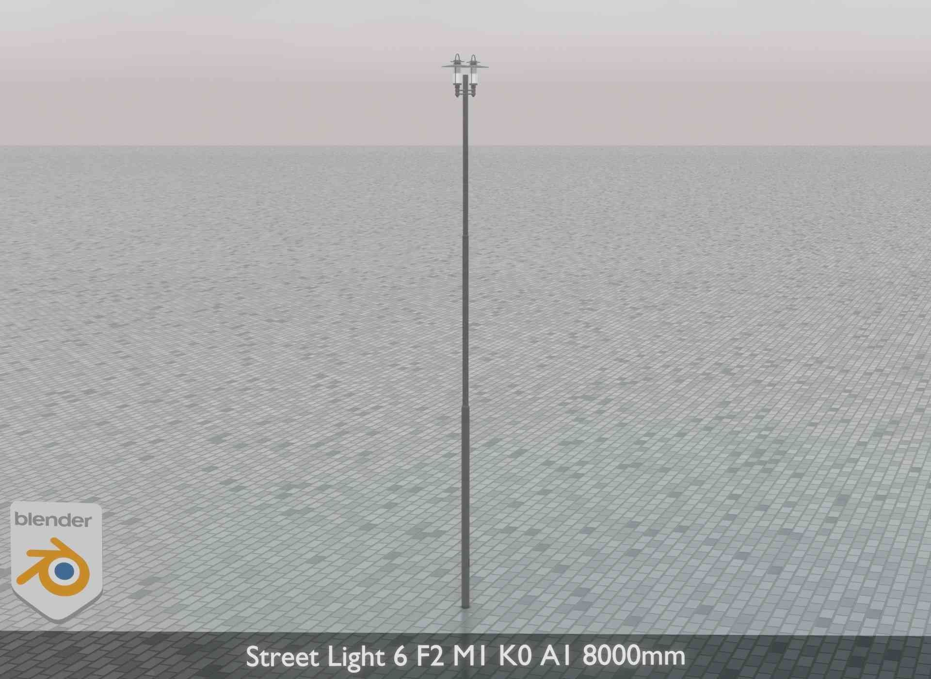 Street Light 6 F2 M1 K0 A1 8000mm Low-poly 3D model_37