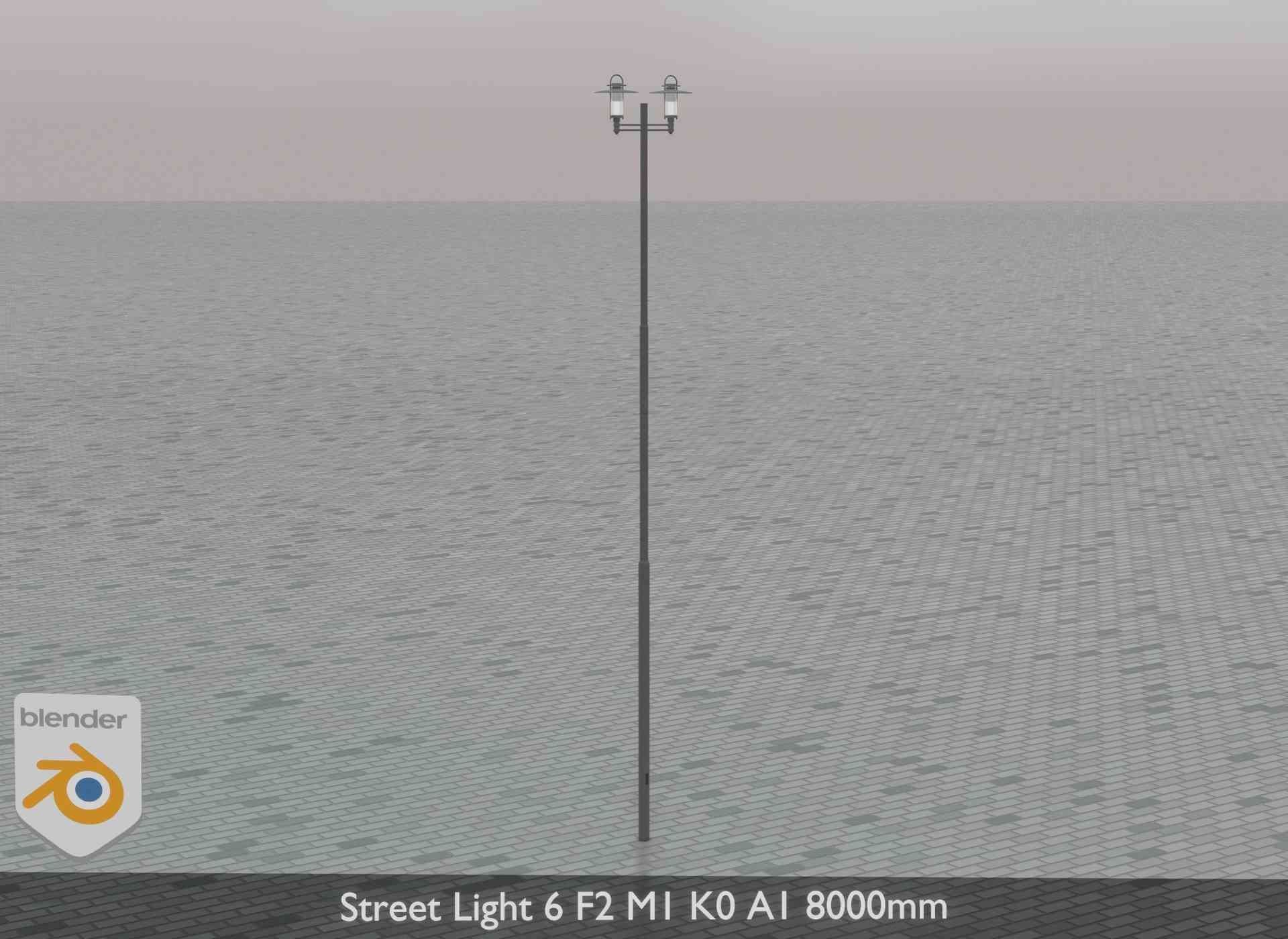 Street Light 6 F2 M1 K0 A1 8000mm Low-poly 3D model_39