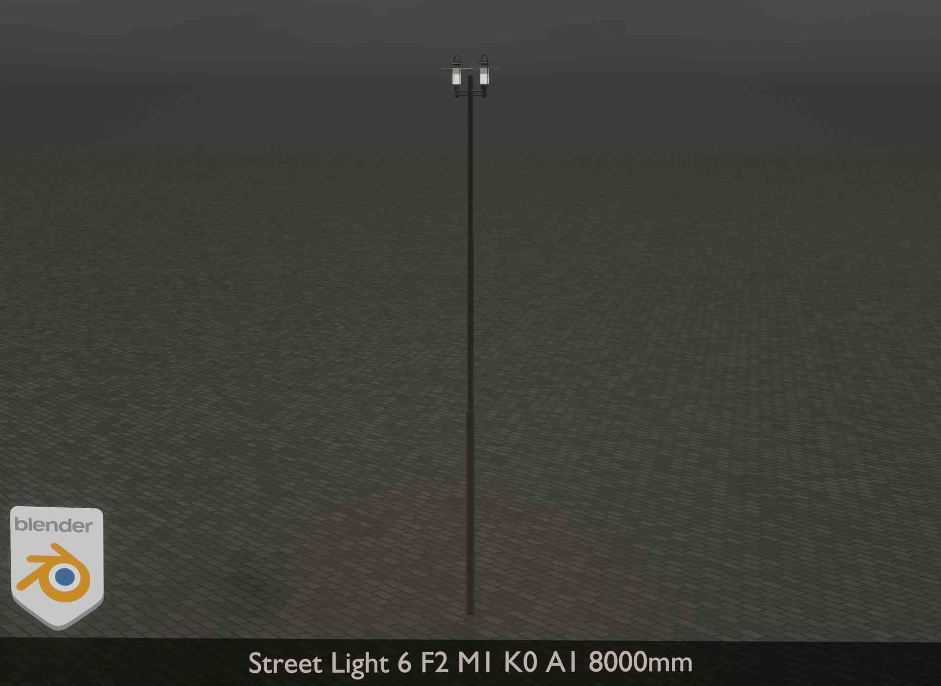 Street Light 6 F2 M1 K0 A1 8000mm Low-poly 3D model_14