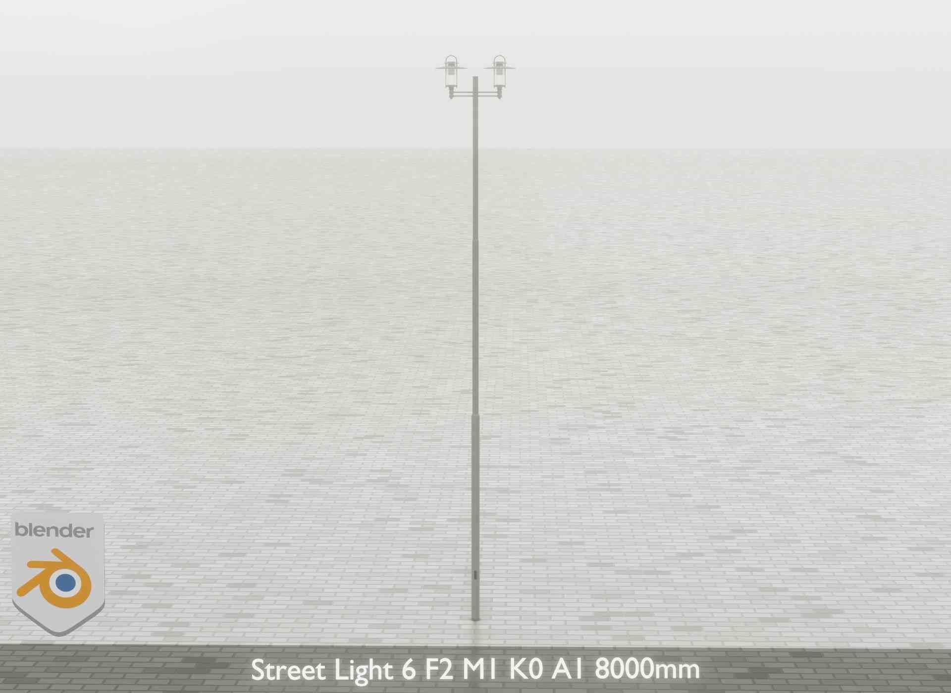 Street Light 6 F2 M1 K0 A1 8000mm Low-poly 3D model_31