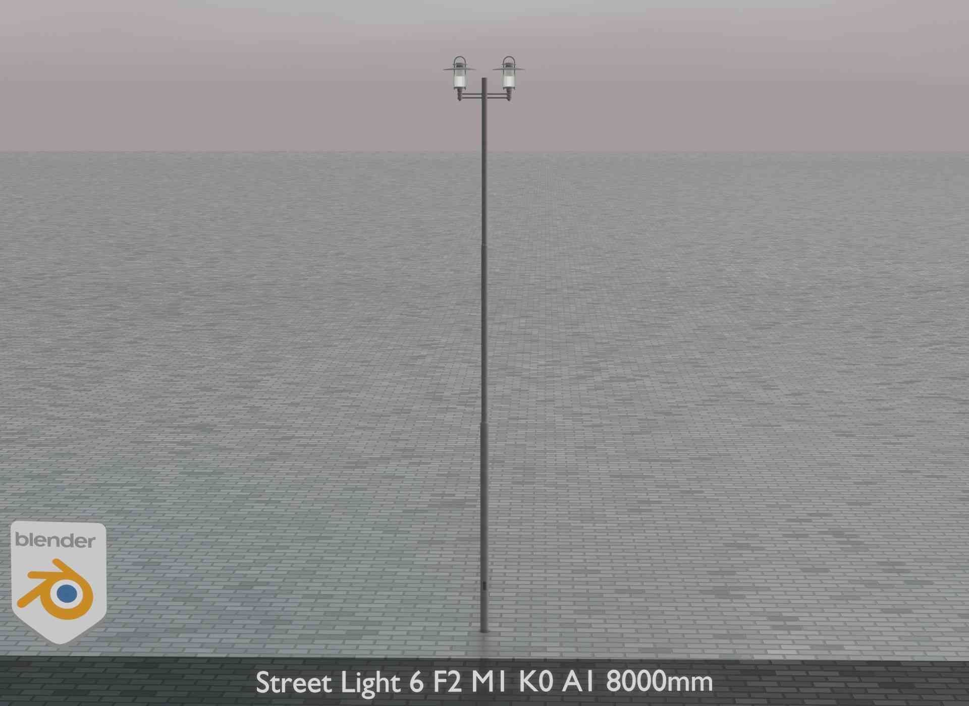 Street Light 6 F2 M1 K0 A1 8000mm Low-poly 3D model_41