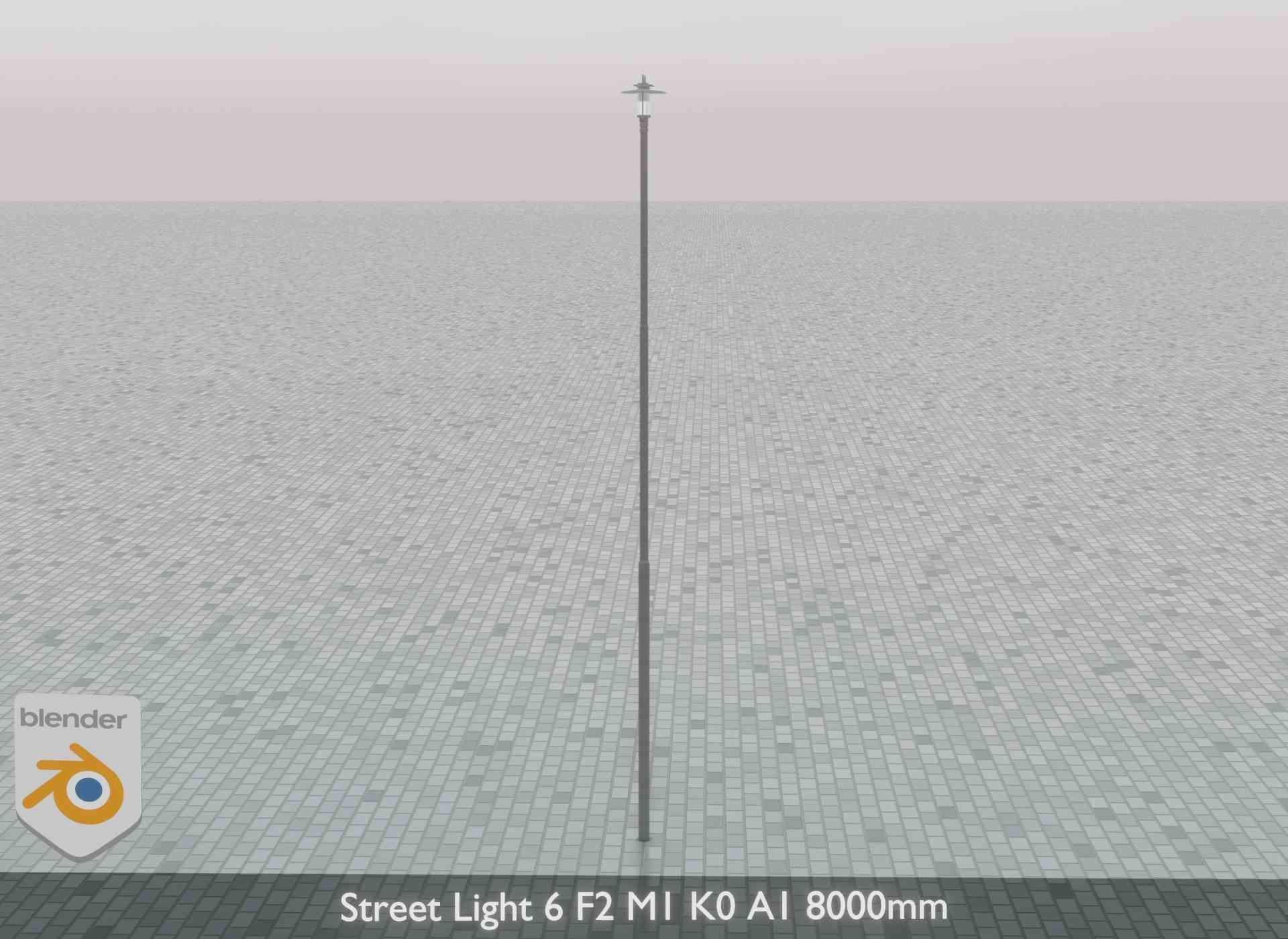 Street Light 6 F2 M1 K0 A1 8000mm Low-poly 3D model_36