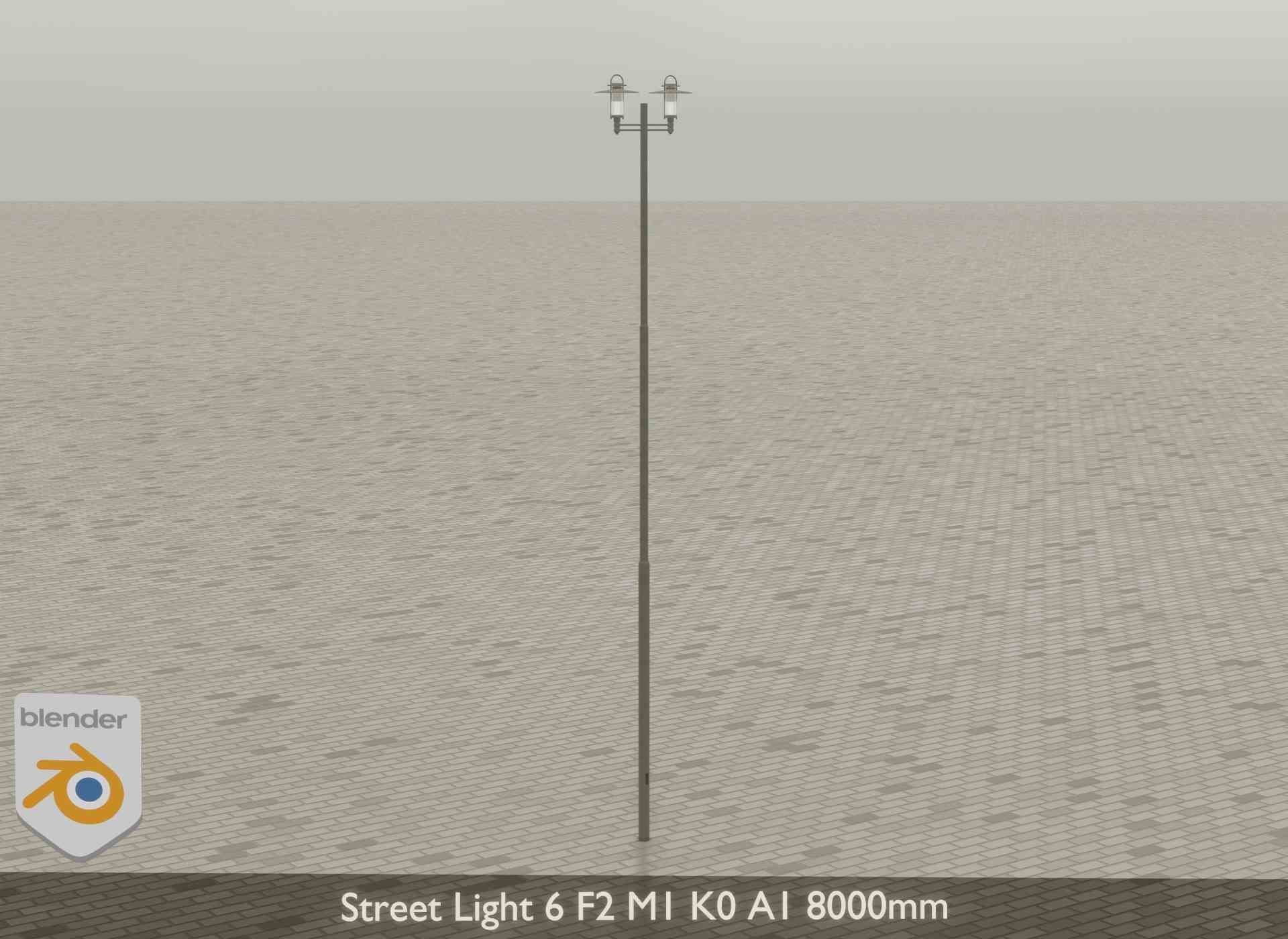 Street Light 6 F2 M1 K0 A1 8000mm Low-poly 3D model_19