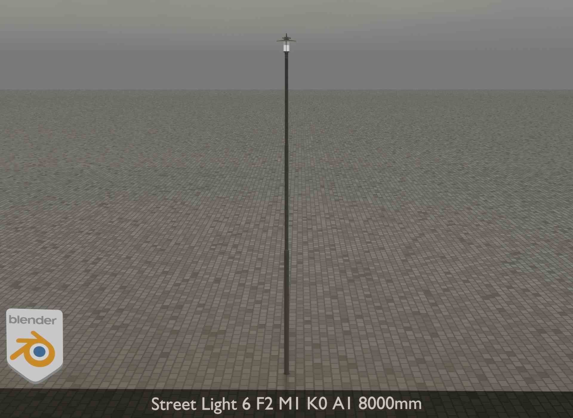 Street Light 6 F2 M1 K0 A1 8000mm Low-poly 3D model_16