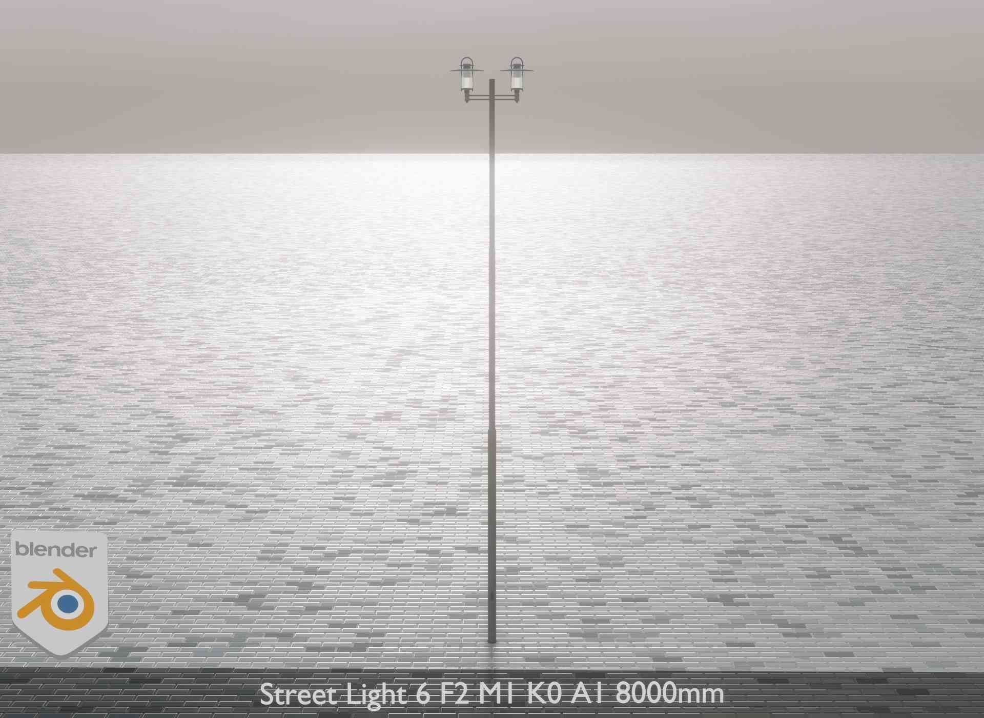 Street Light 6 F2 M1 K0 A1 8000mm Low-poly 3D model_1