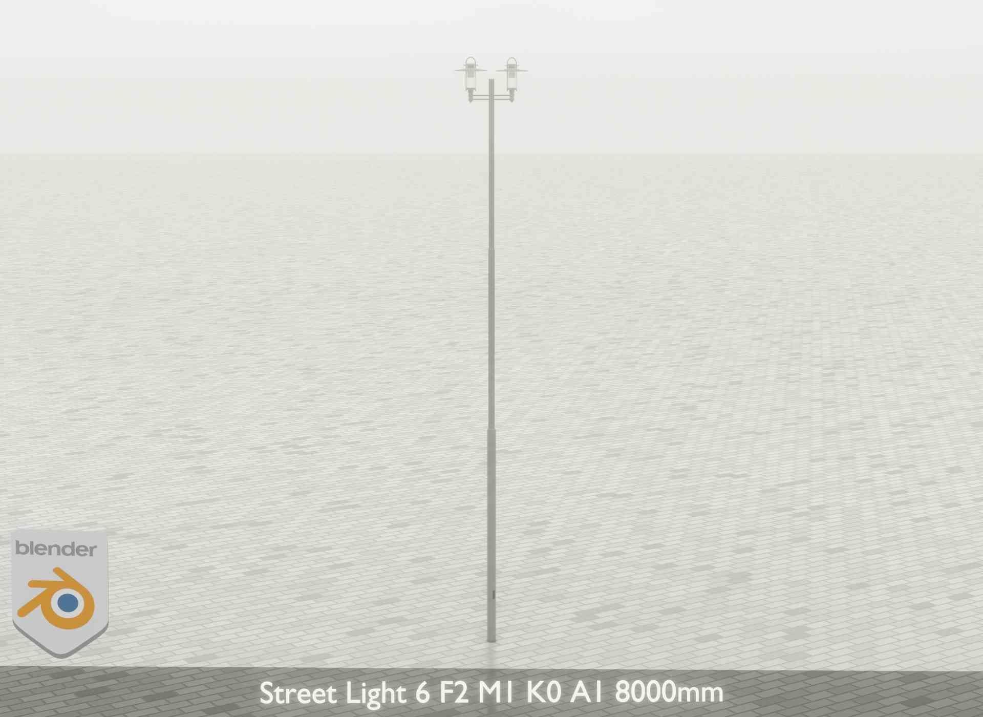 Street Light 6 F2 M1 K0 A1 8000mm Low-poly 3D model_29