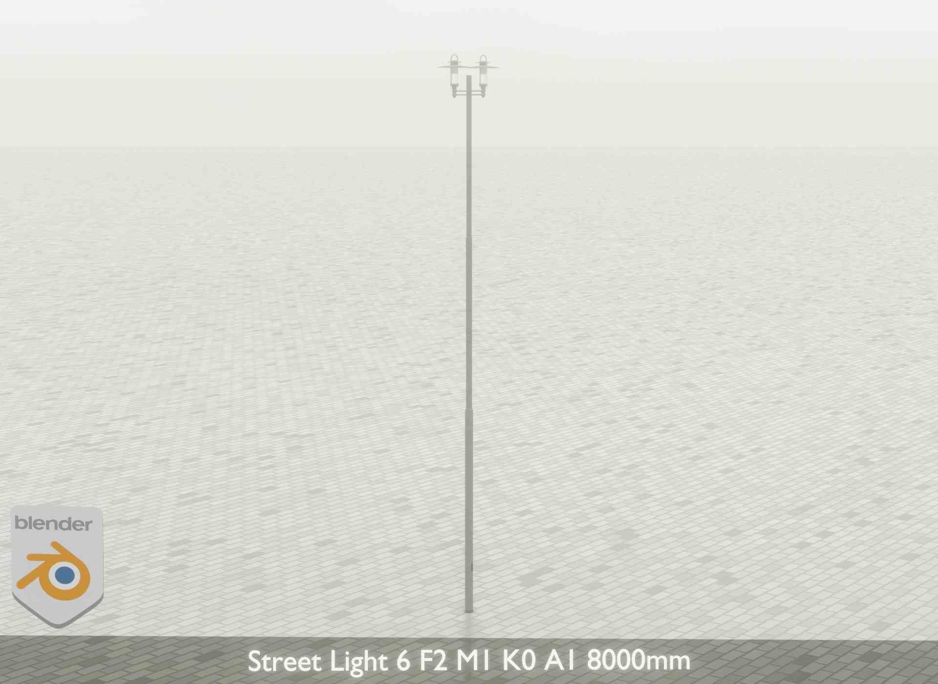 Street Light 6 F2 M1 K0 A1 8000mm Low-poly 3D model_28