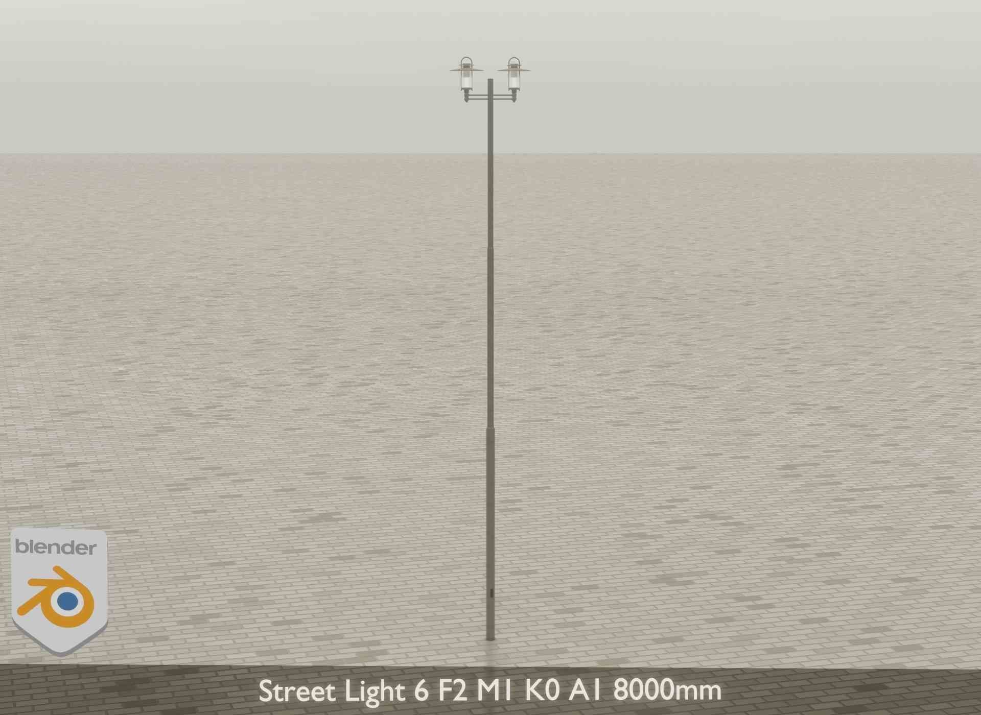 Street Light 6 F2 M1 K0 A1 8000mm Low-poly 3D model_20