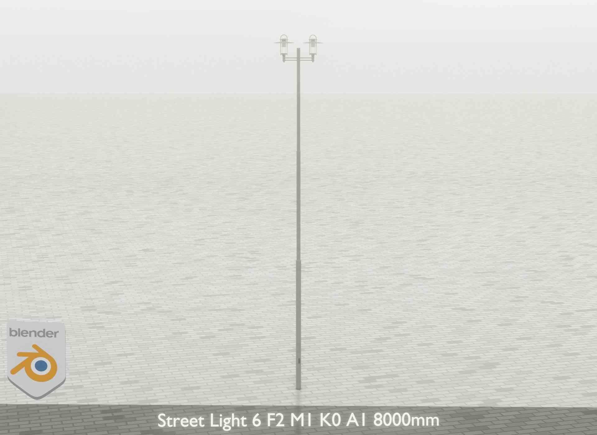 Street Light 6 F2 M1 K0 A1 8000mm Low-poly 3D model_30