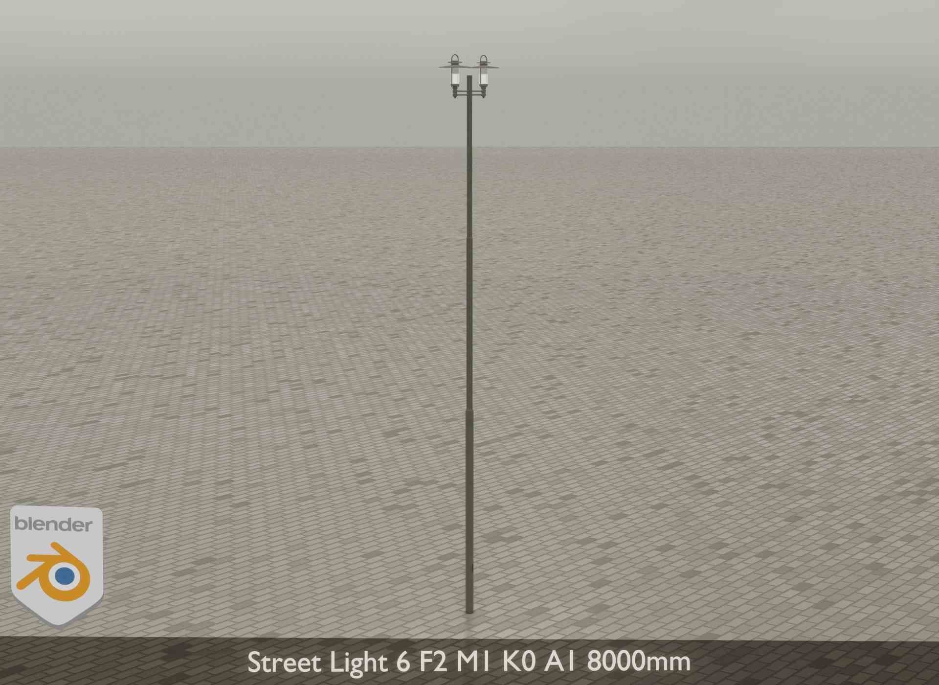 Street Light 6 F2 M1 K0 A1 8000mm Low-poly 3D model_18