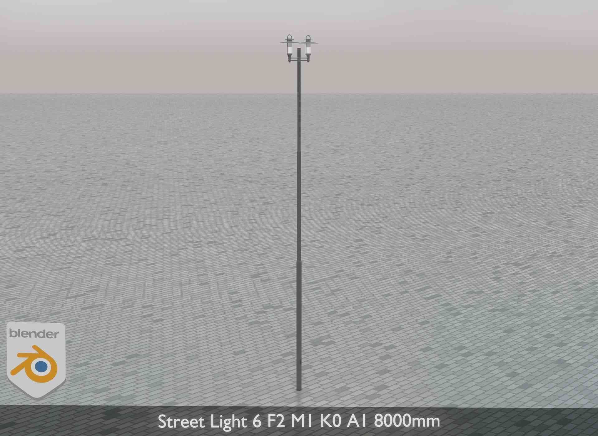 Street Light 6 F2 M1 K0 A1 8000mm Low-poly 3D model_38
