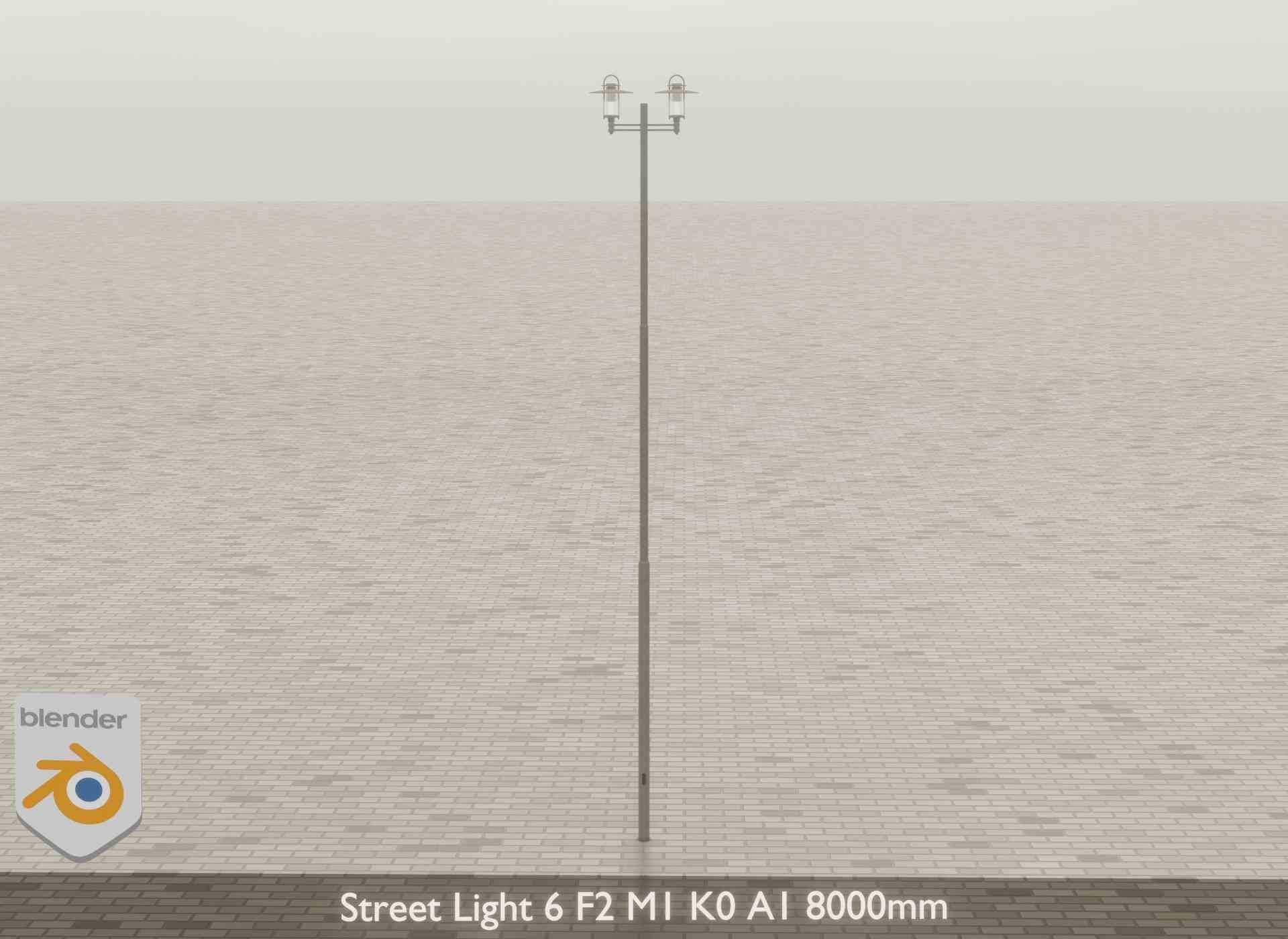 Street Light 6 F2 M1 K0 A1 8000mm Low-poly 3D model_21