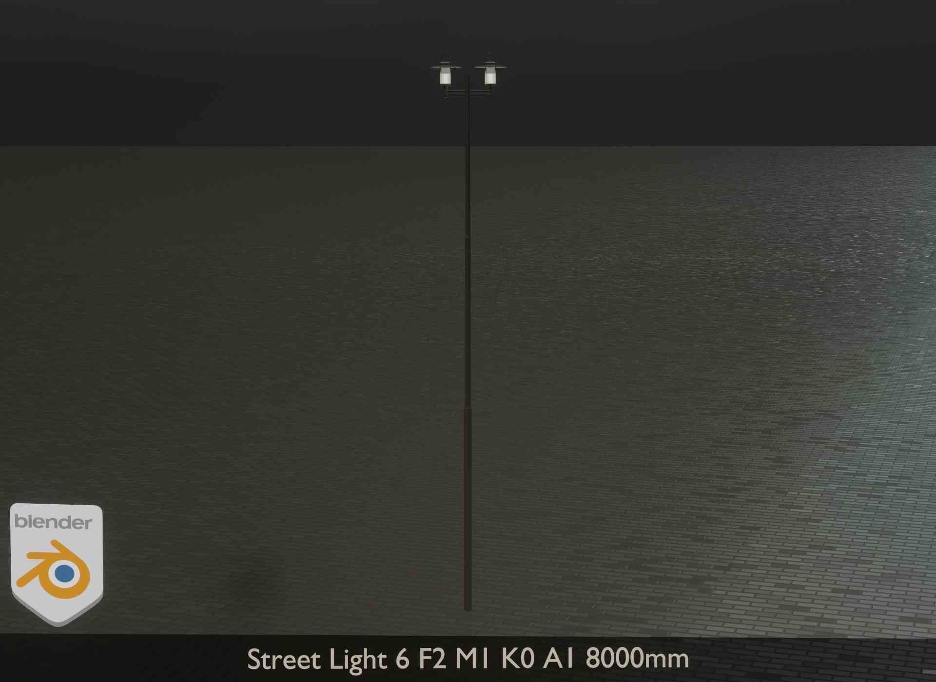 Street Light 6 F2 M1 K0 A1 8000mm Low-poly 3D model_12