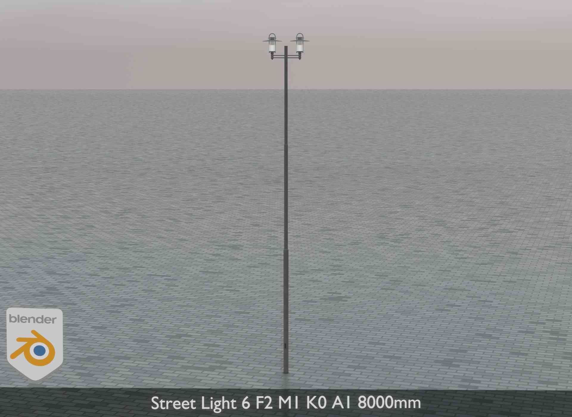 Street Light 6 F2 M1 K0 A1 8000mm Low-poly 3D model_2