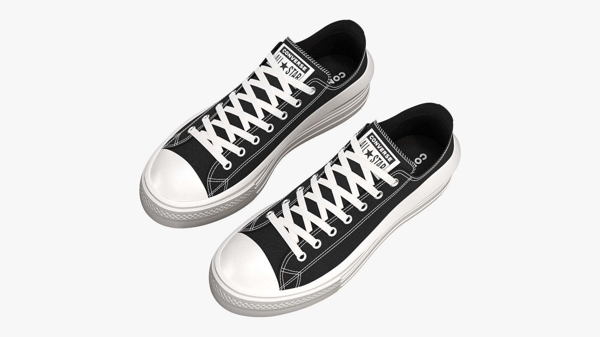 Chuck Taylor All Star Move Platform Low Top Black 3D model_3