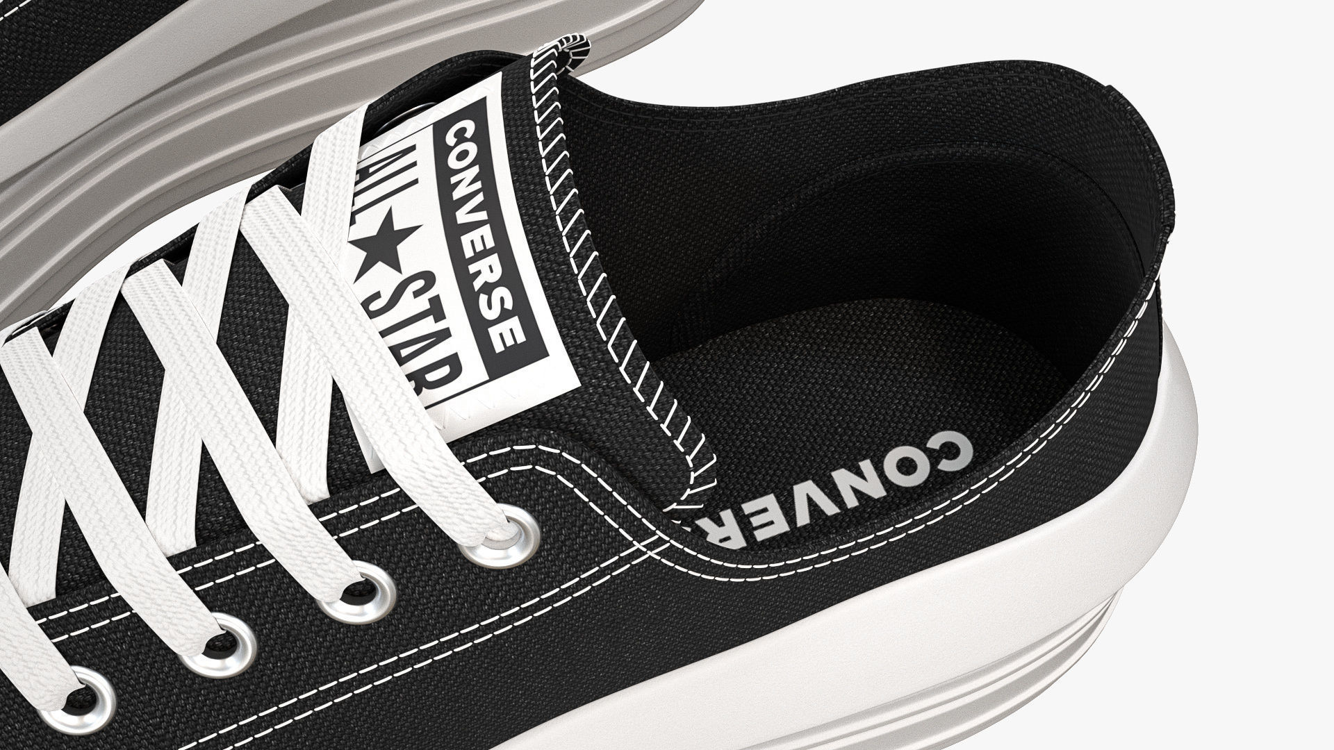 Chuck Taylor All Star Move Platform Low Top Black 3D model_9