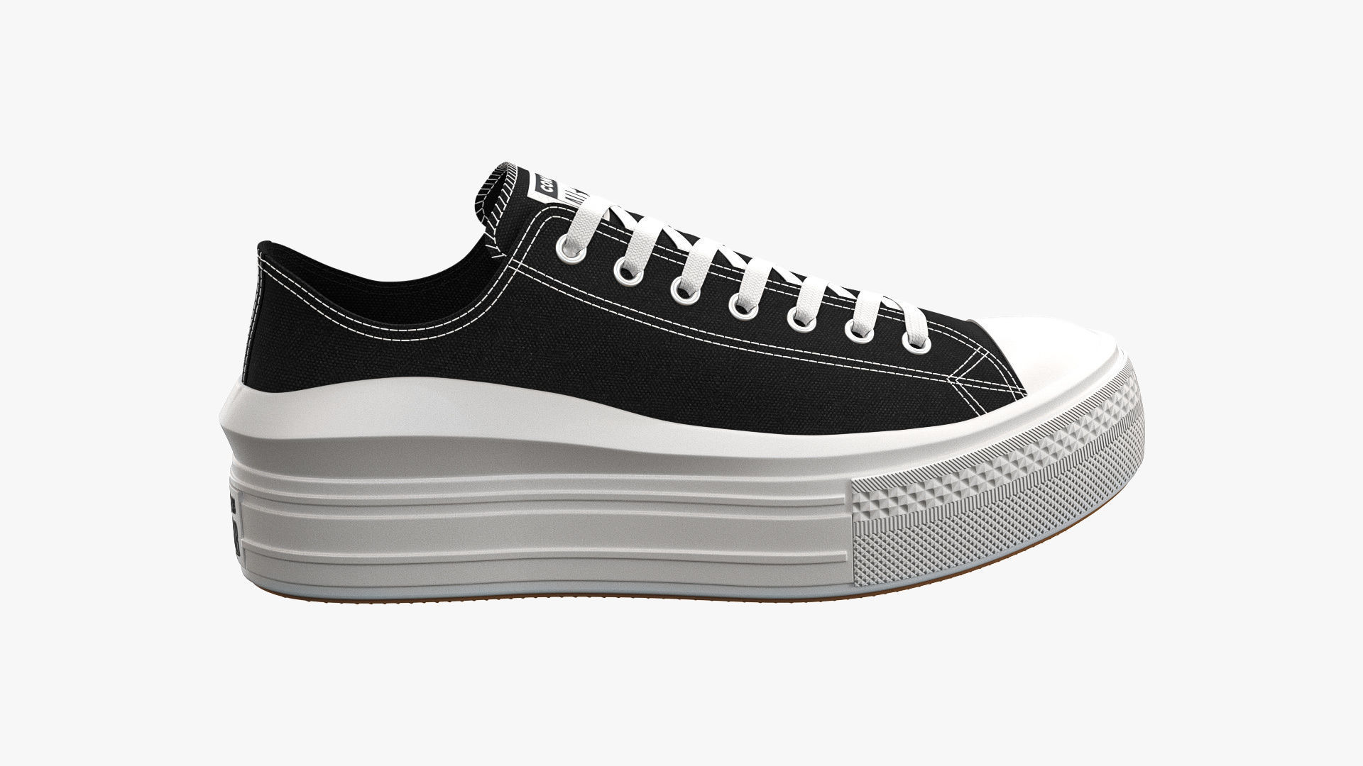 Chuck Taylor All Star Move Platform Low Top Black 3D model_5