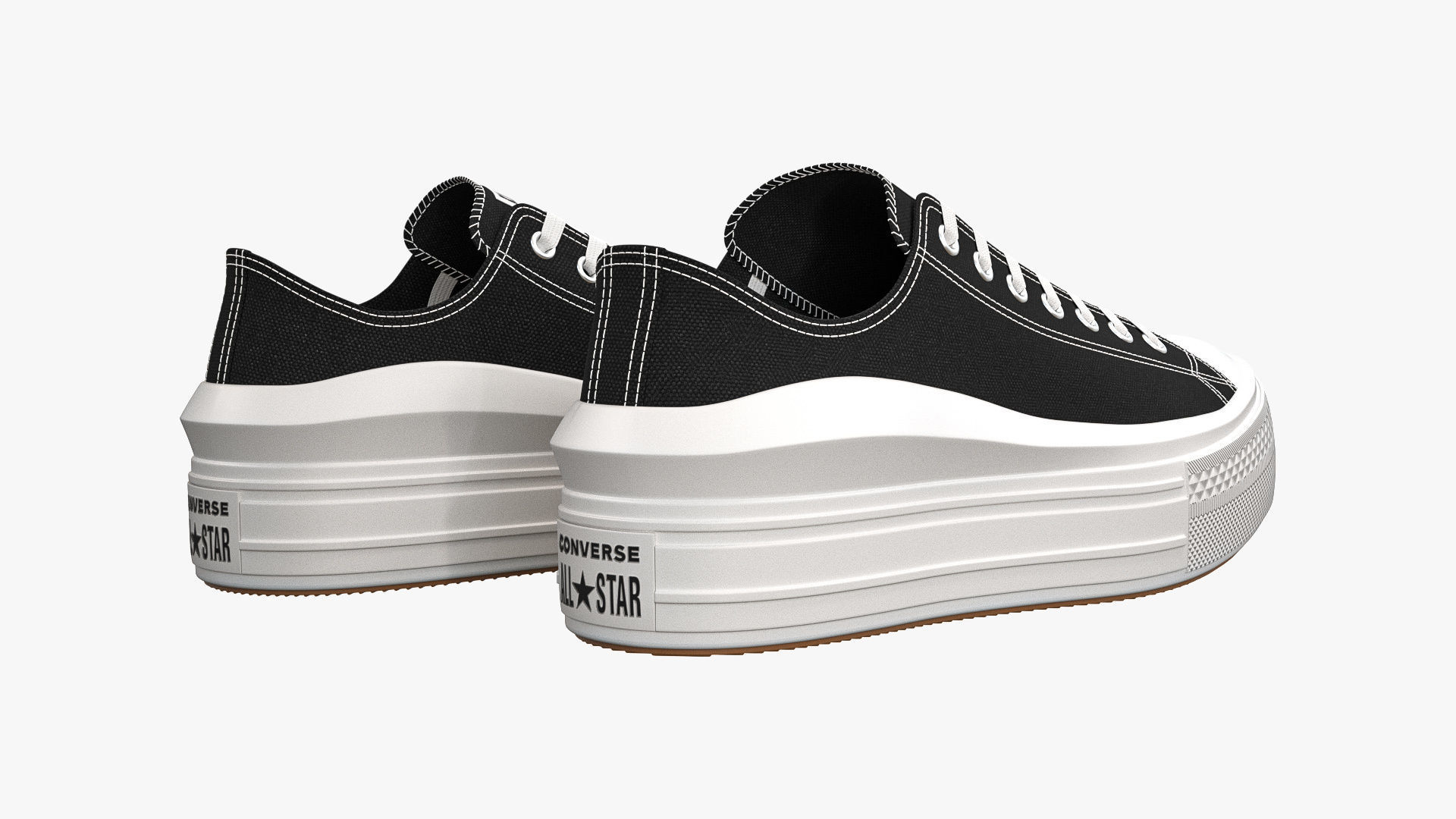 Chuck Taylor All Star Move Platform Low Top Black 3D model_4