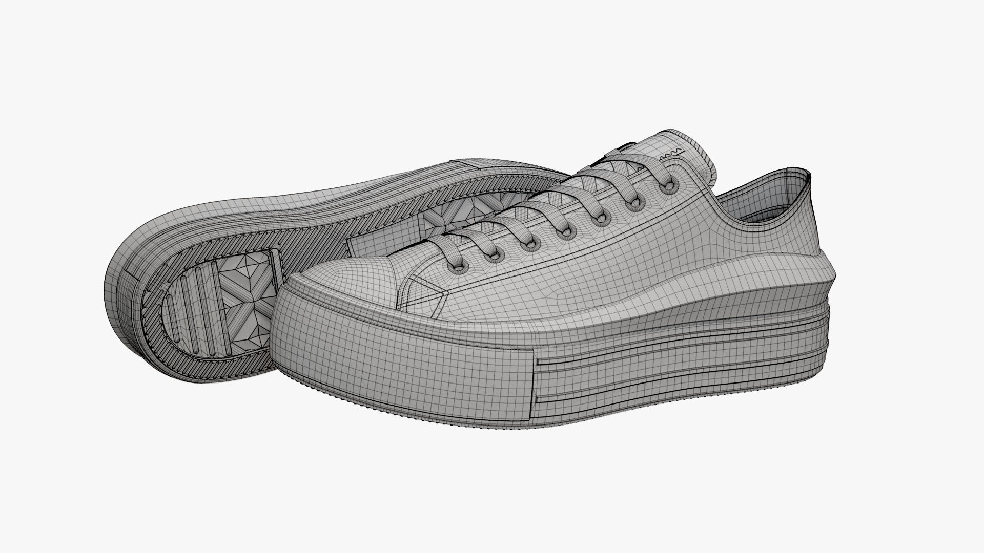 Chuck Taylor All Star Move Platform Low Top Black 3D model_10