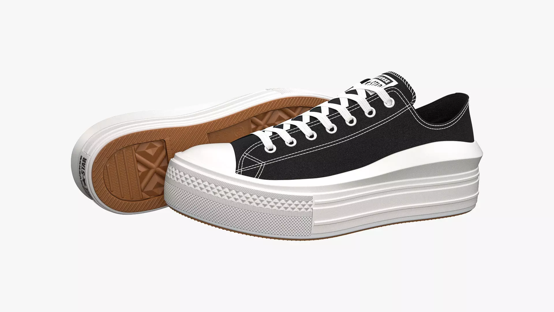 Chuck Taylor All Star Move Platform Low Top Black 3D model_0
