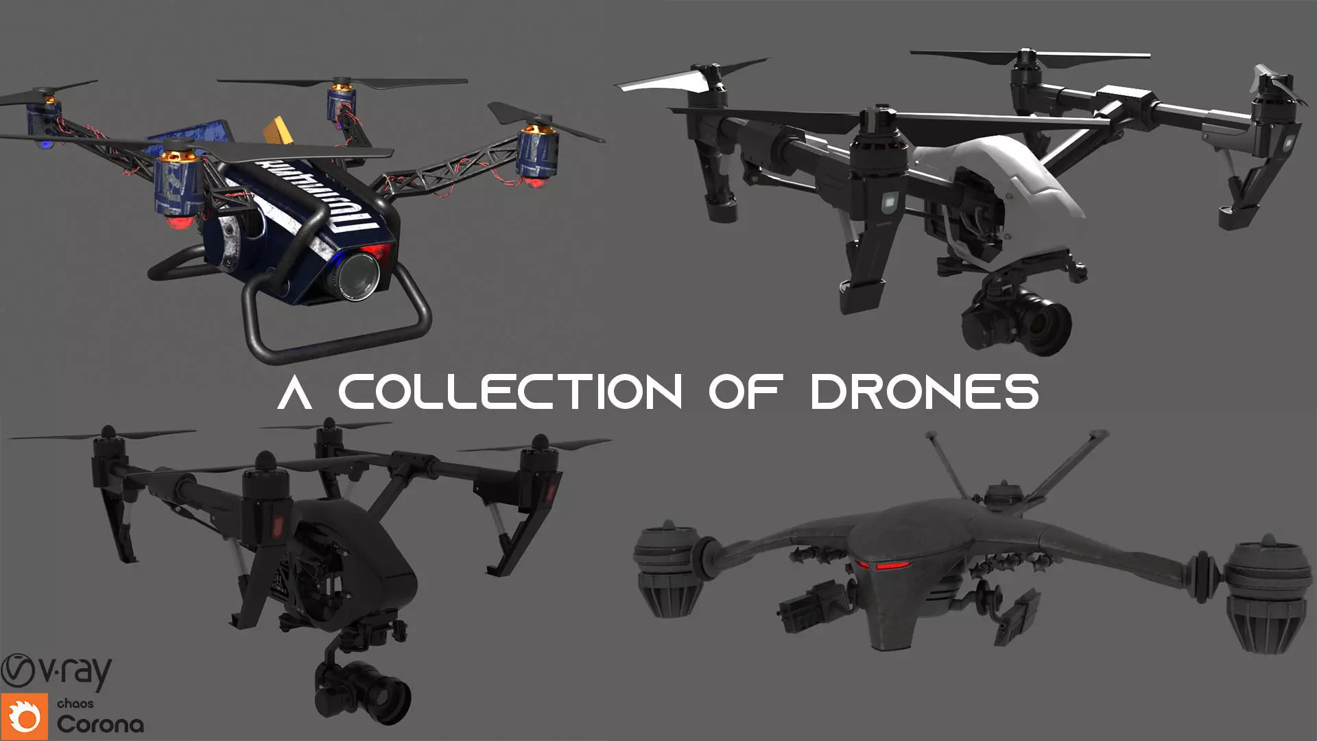 drone collection 3D model_0