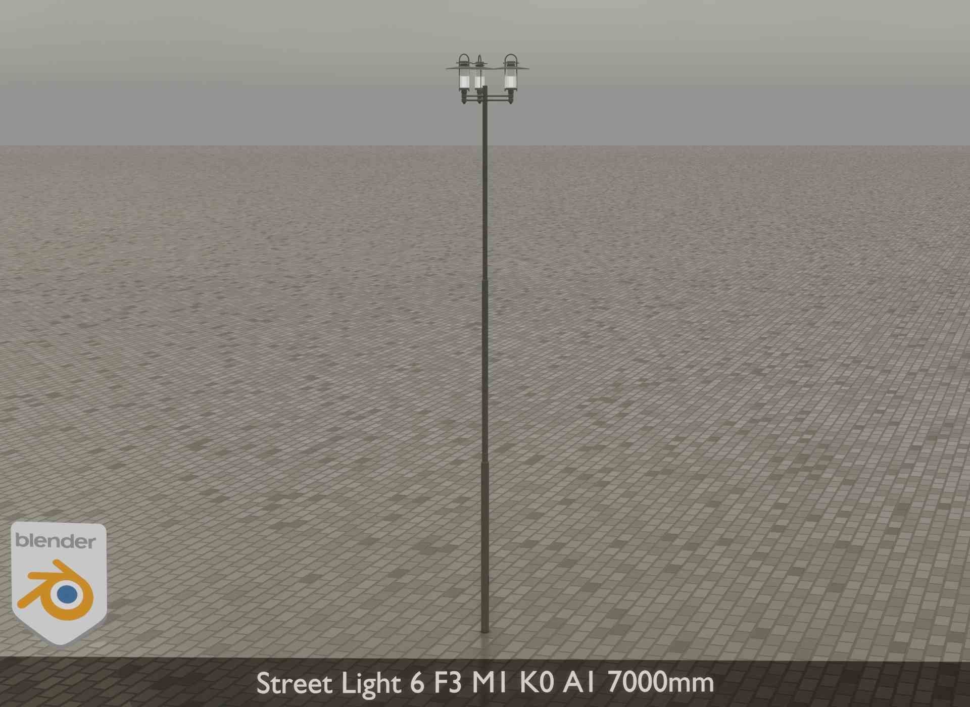 Street Light 6 F3 M1 K0 A1 7000mm Low-poly 3D model_16