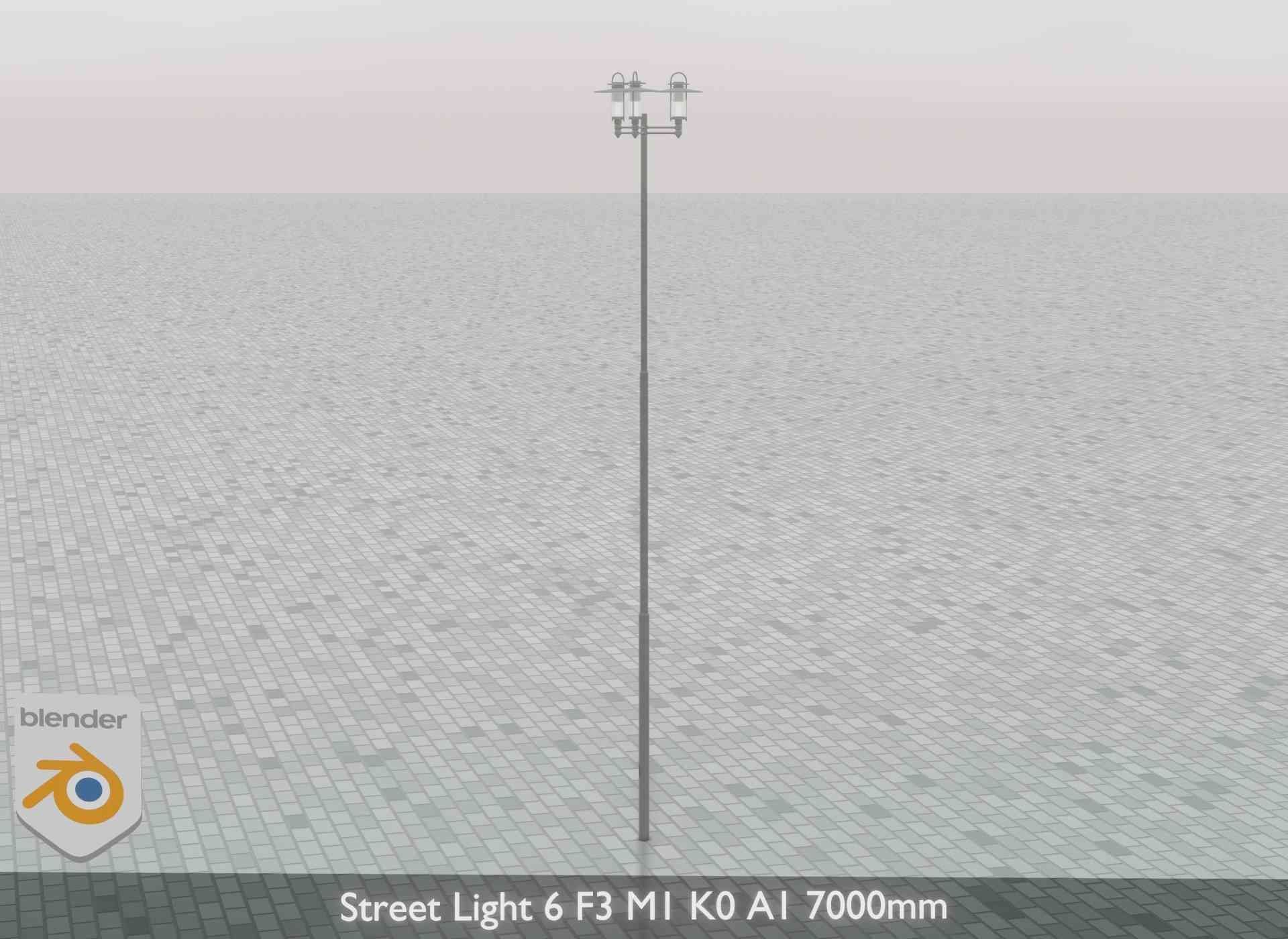Street Light 6 F3 M1 K0 A1 7000mm Low-poly 3D model_34