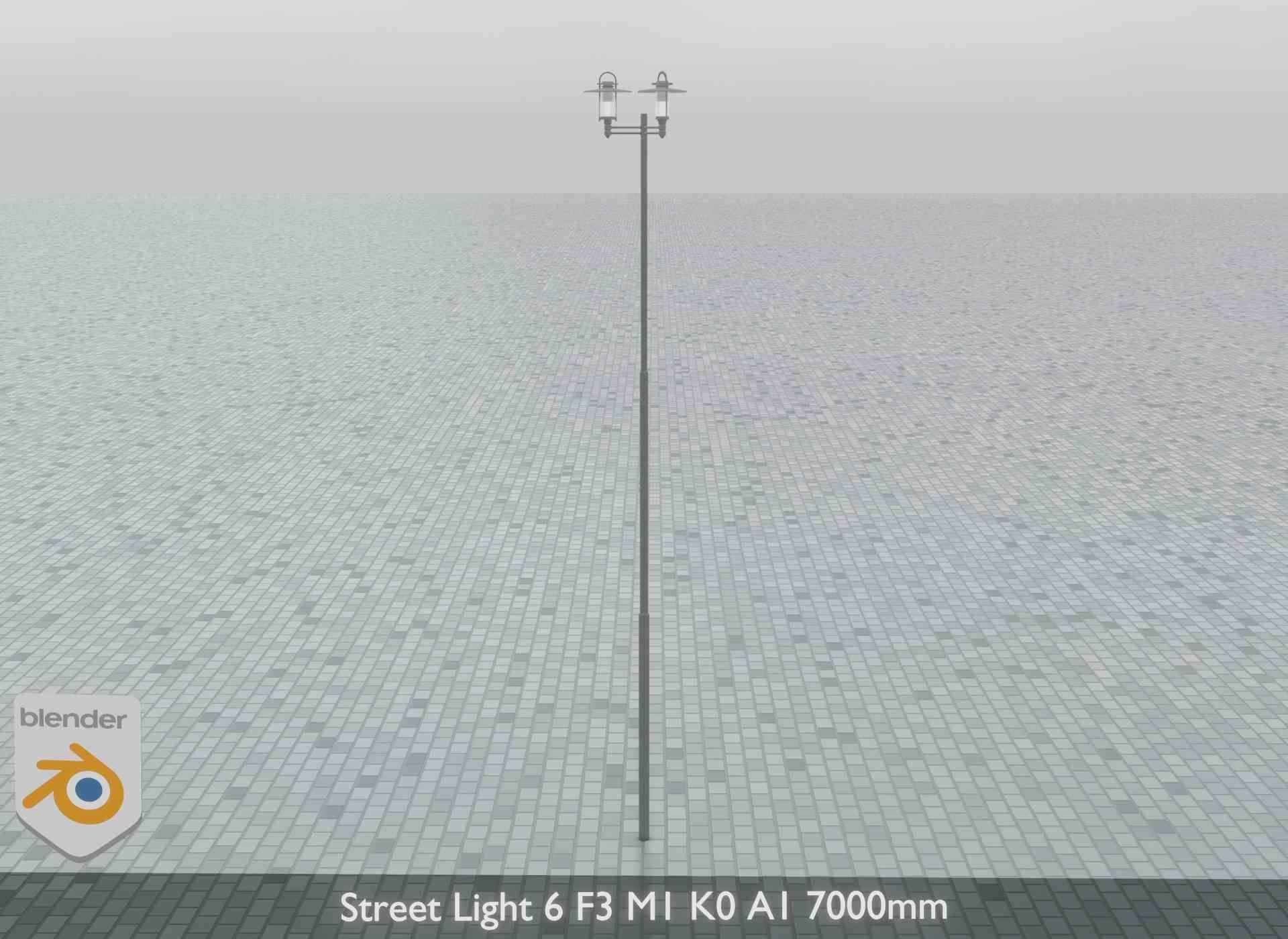 Street Light 6 F3 M1 K0 A1 7000mm Low-poly 3D model_5