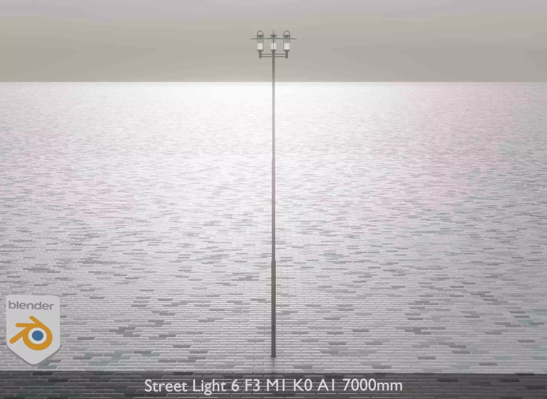 Street Light 6 F3 M1 K0 A1 7000mm Low-poly 3D model_0