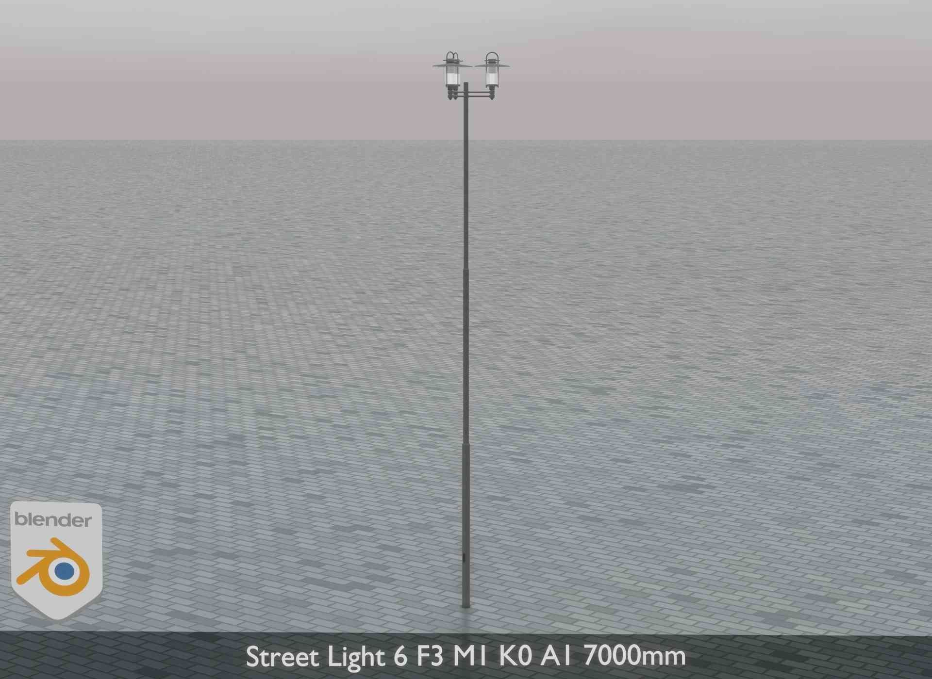 Street Light 6 F3 M1 K0 A1 7000mm Low-poly 3D model_2