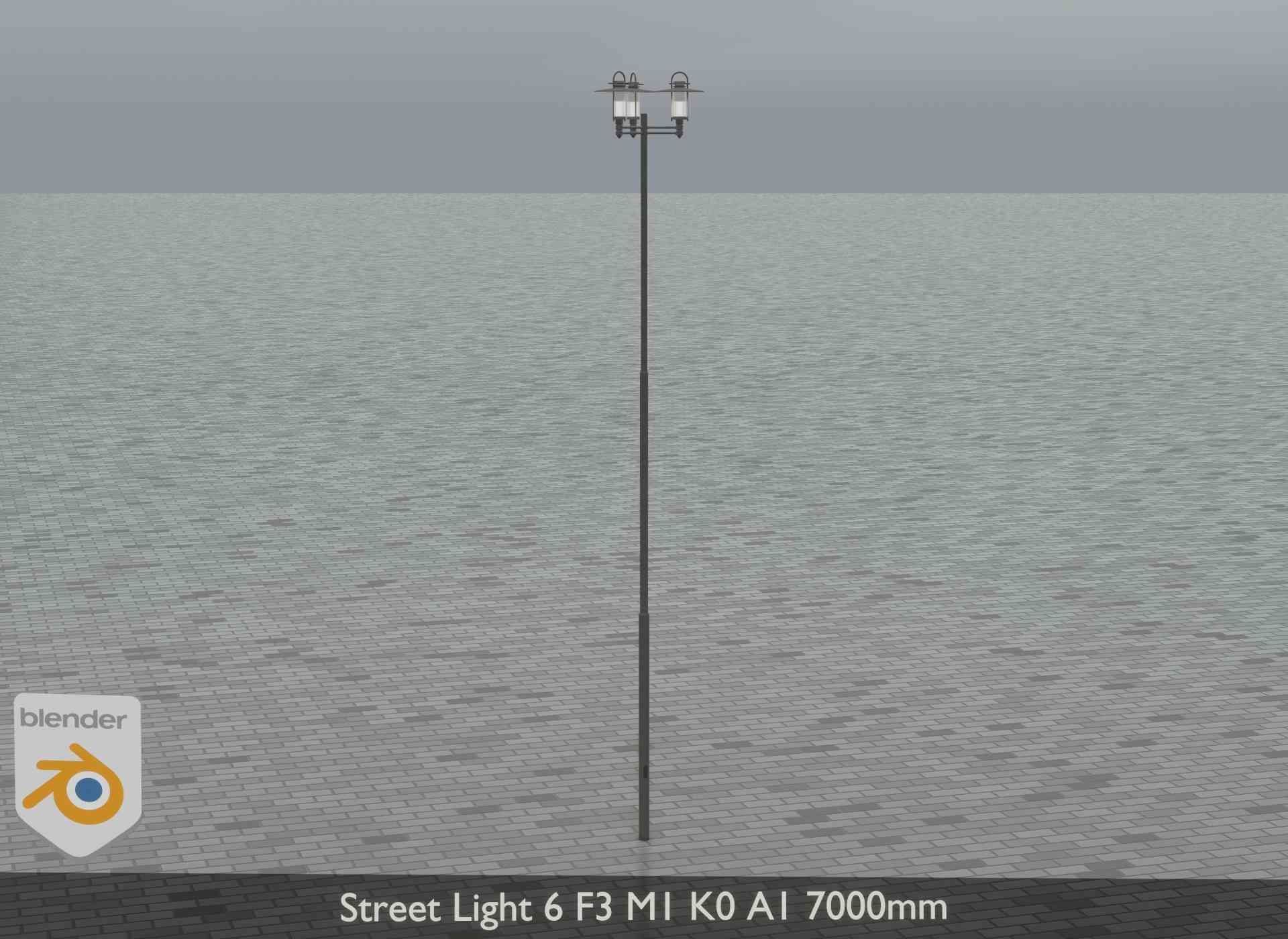 Street Light 6 F3 M1 K0 A1 7000mm Low-poly 3D model_9