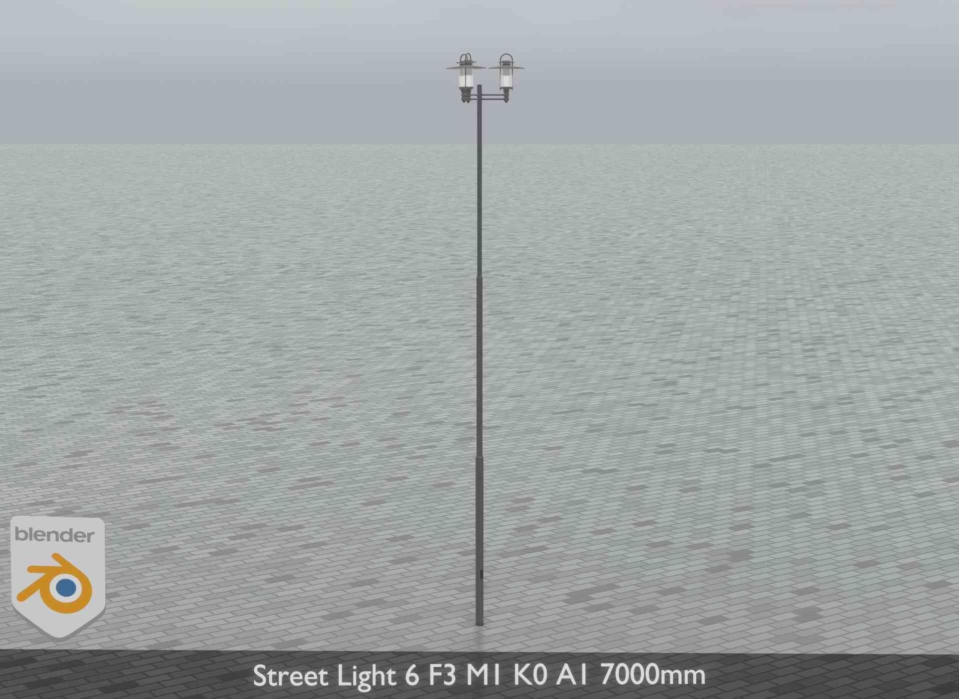 Street Light 6 F3 M1 K0 A1 7000mm Low-poly 3D model_8