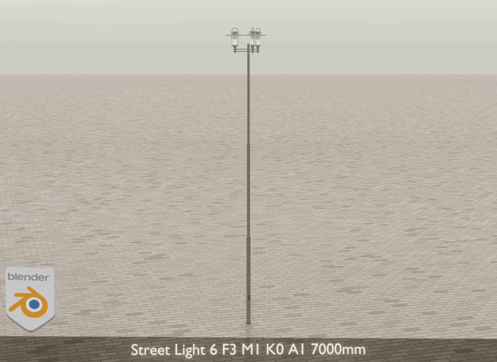 Street Light 6 F3 M1 K0 A1 7000mm Low-poly 3D model_19