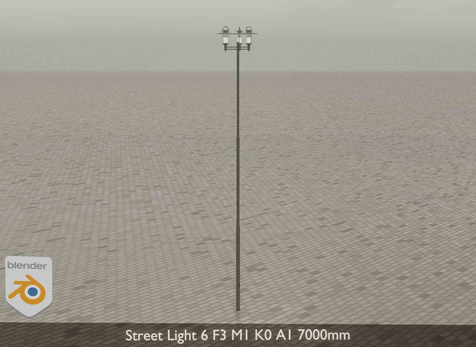 Street Light 6 F3 M1 K0 A1 7000mm Low-poly 3D model_17