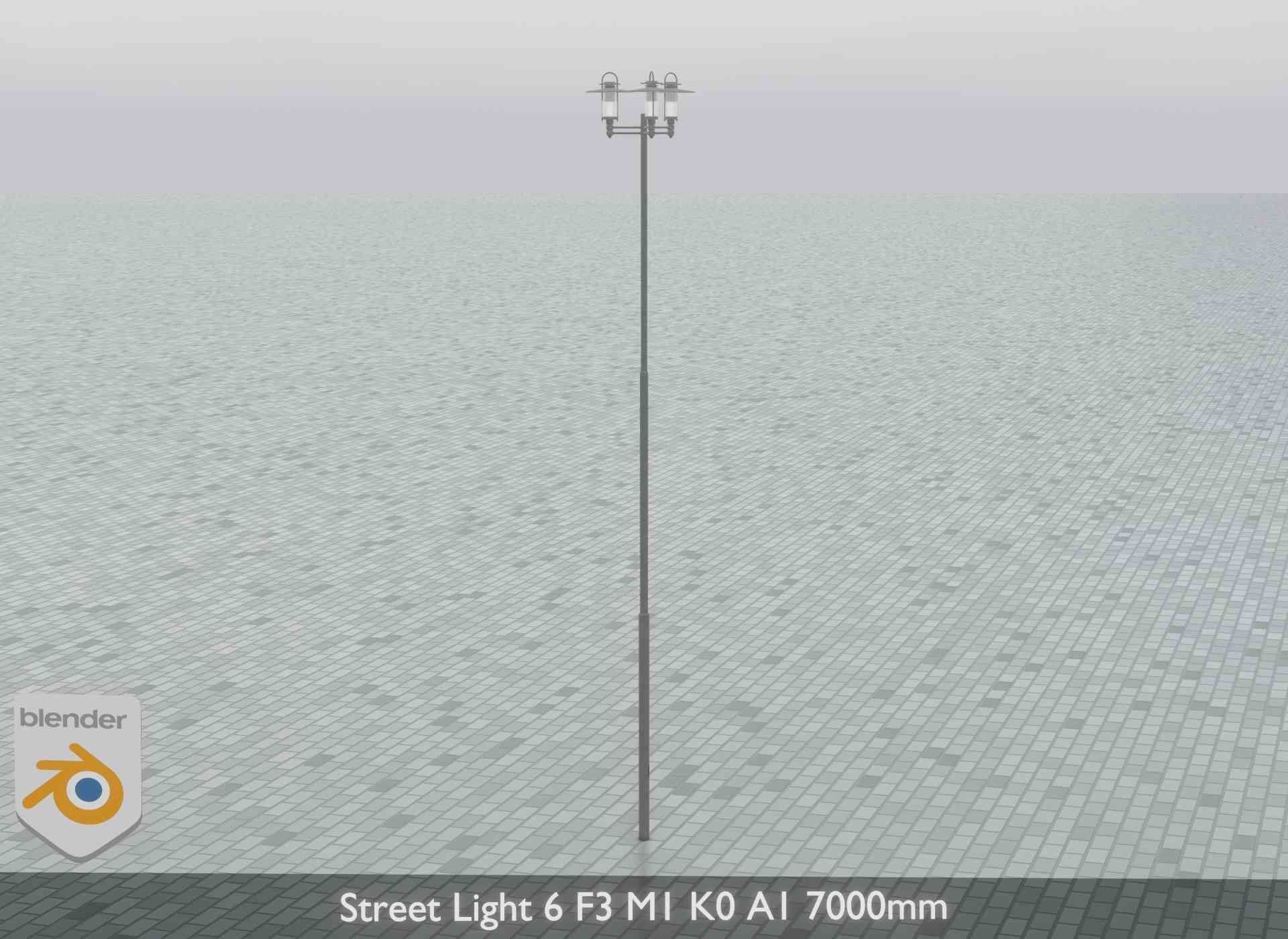 Street Light 6 F3 M1 K0 A1 7000mm Low-poly 3D model_6