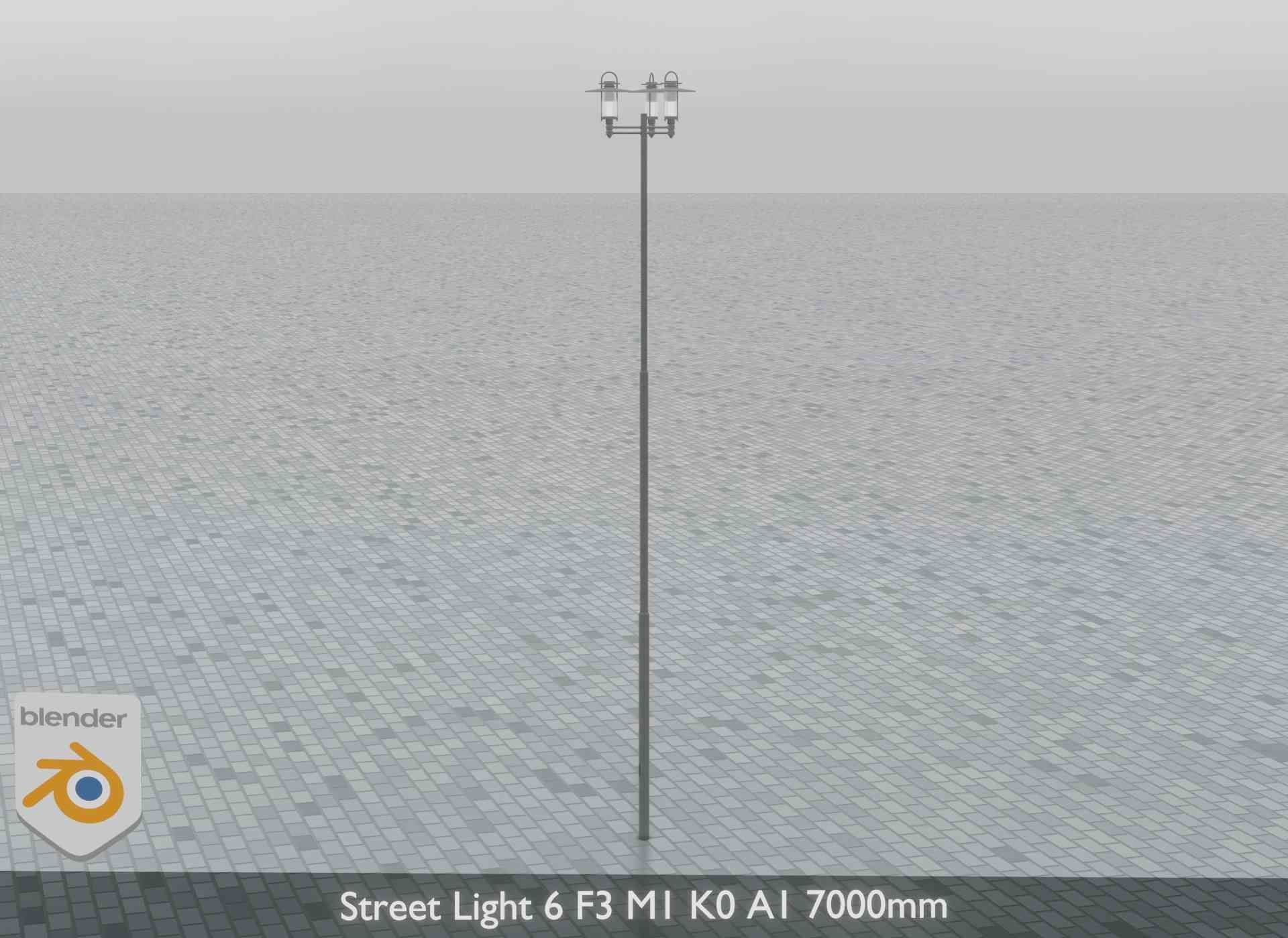 Street Light 6 F3 M1 K0 A1 7000mm Low-poly 3D model_4