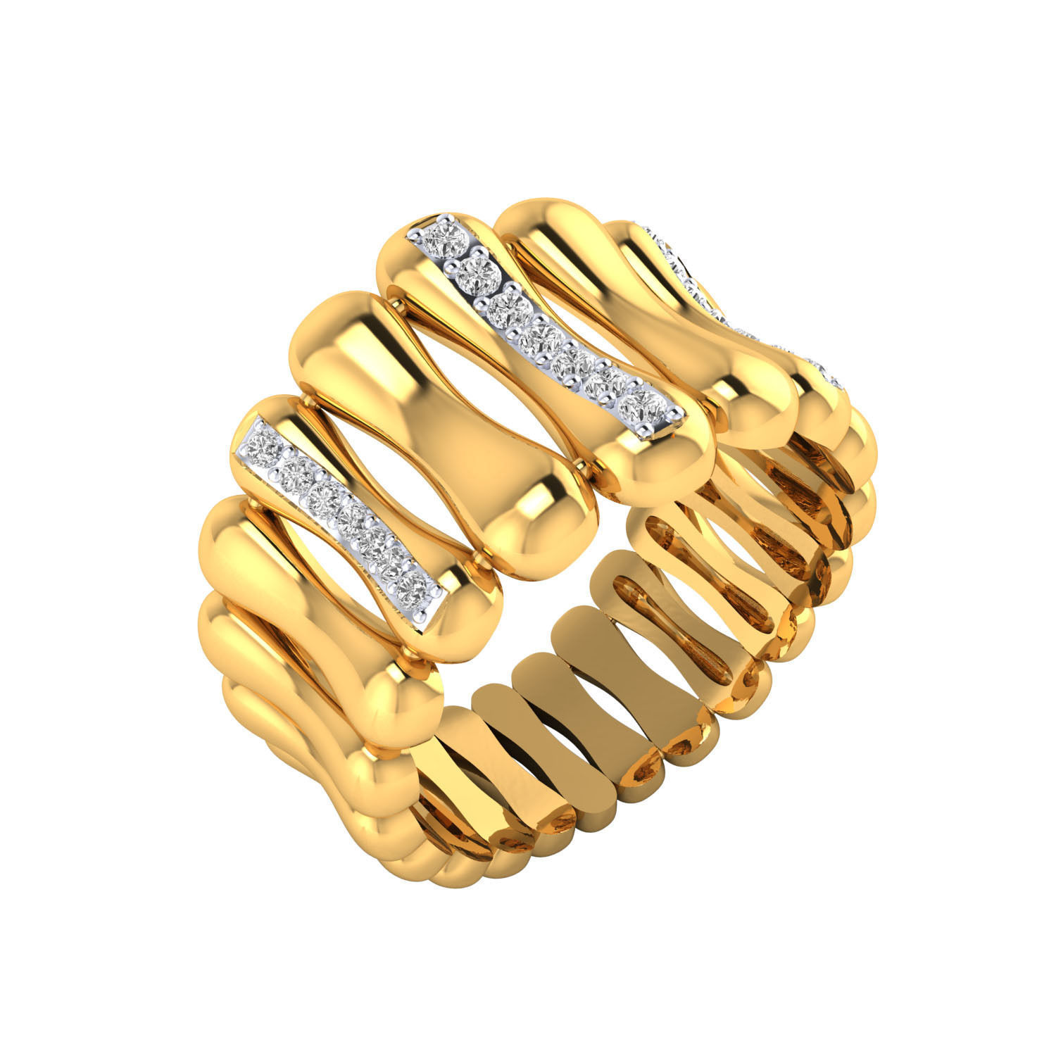  Women Heavy Ring STL OBJ FBX Renders Details 3D print model_18