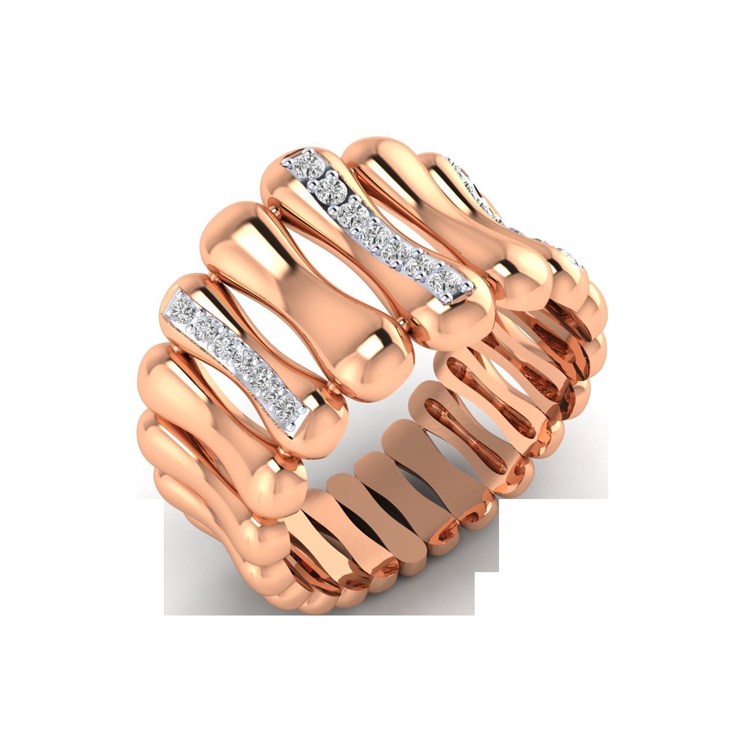  Women Heavy Ring STL OBJ FBX Renders Details 3D print model_4