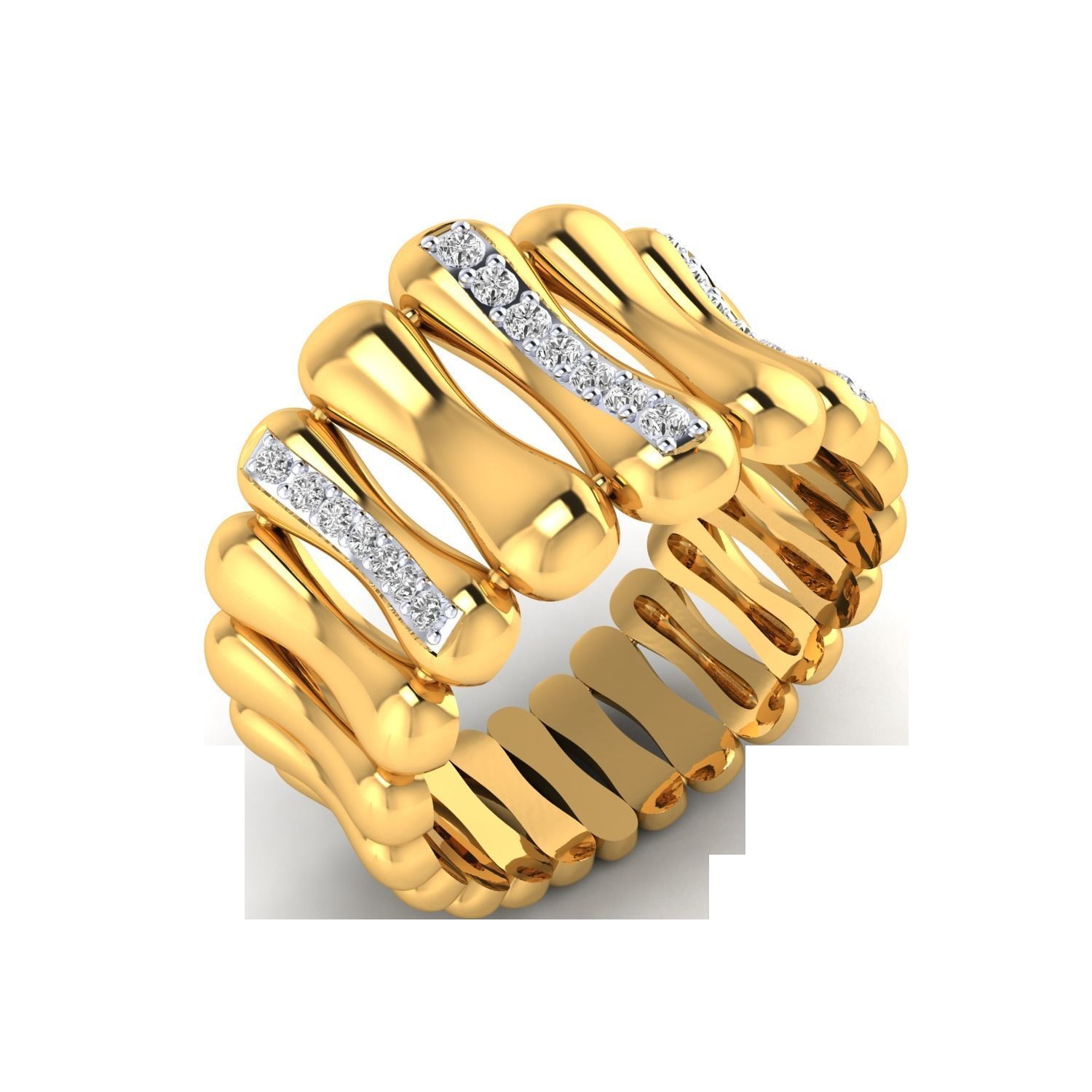  Women Heavy Ring STL OBJ FBX Renders Details 3D print model_19