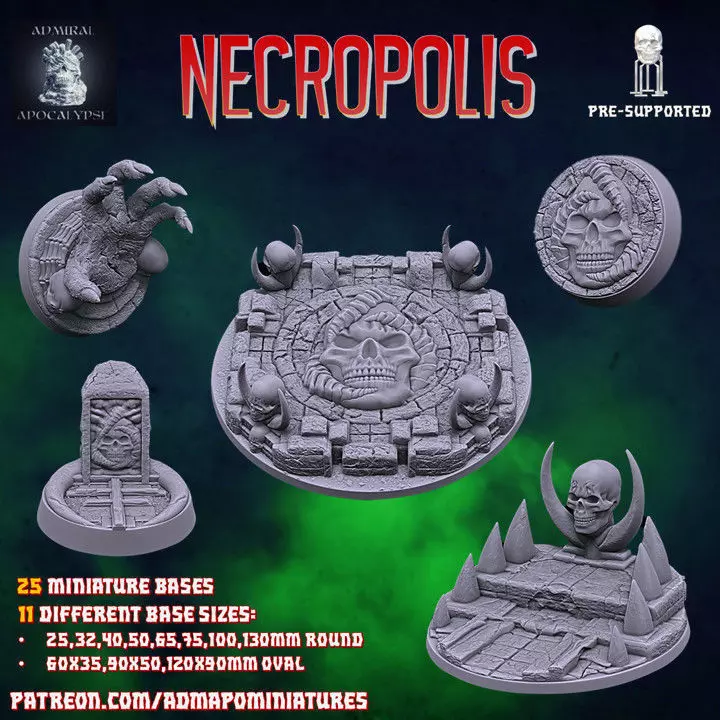Necropolis Miniature Bases 3D print model_0