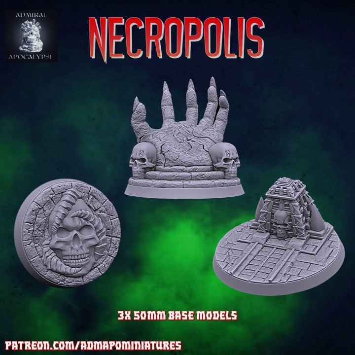 Necropolis Miniature Bases 3D print model_5